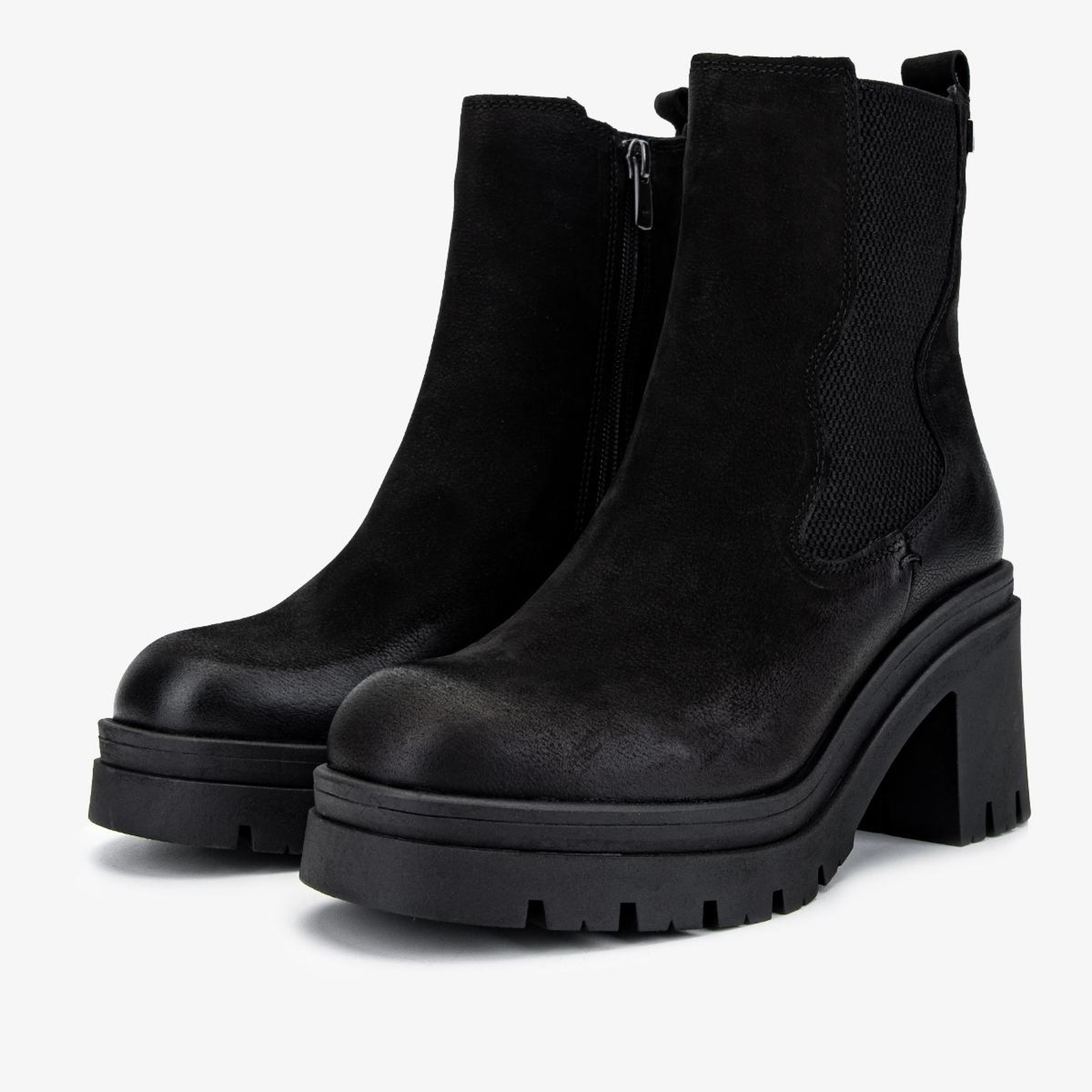 Valmenti Kadın Hakiki Deri Siyah Nubuk Topuklu Bot