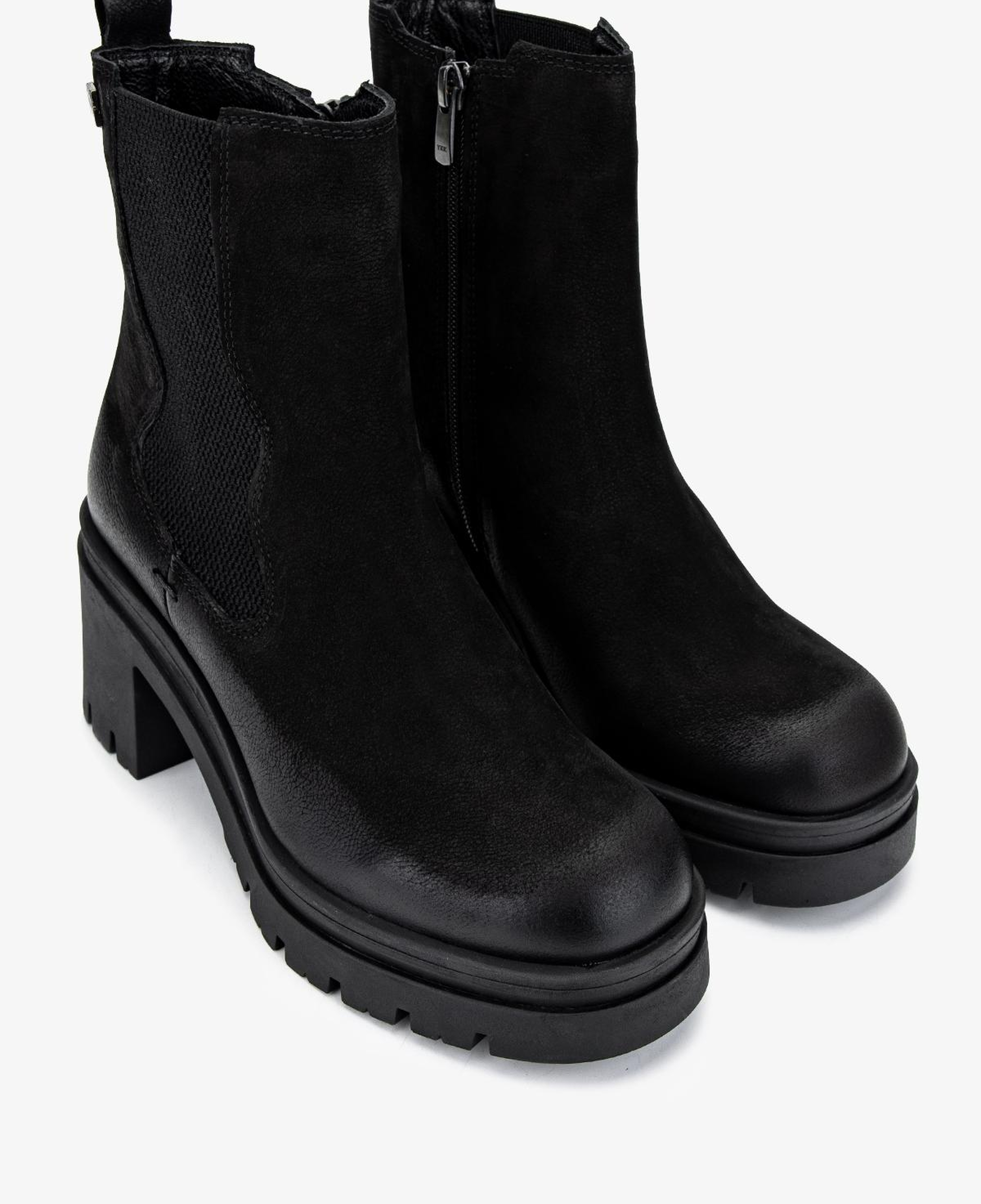 Valmenti Kadın Hakiki Deri Siyah Nubuk Topuklu Bot