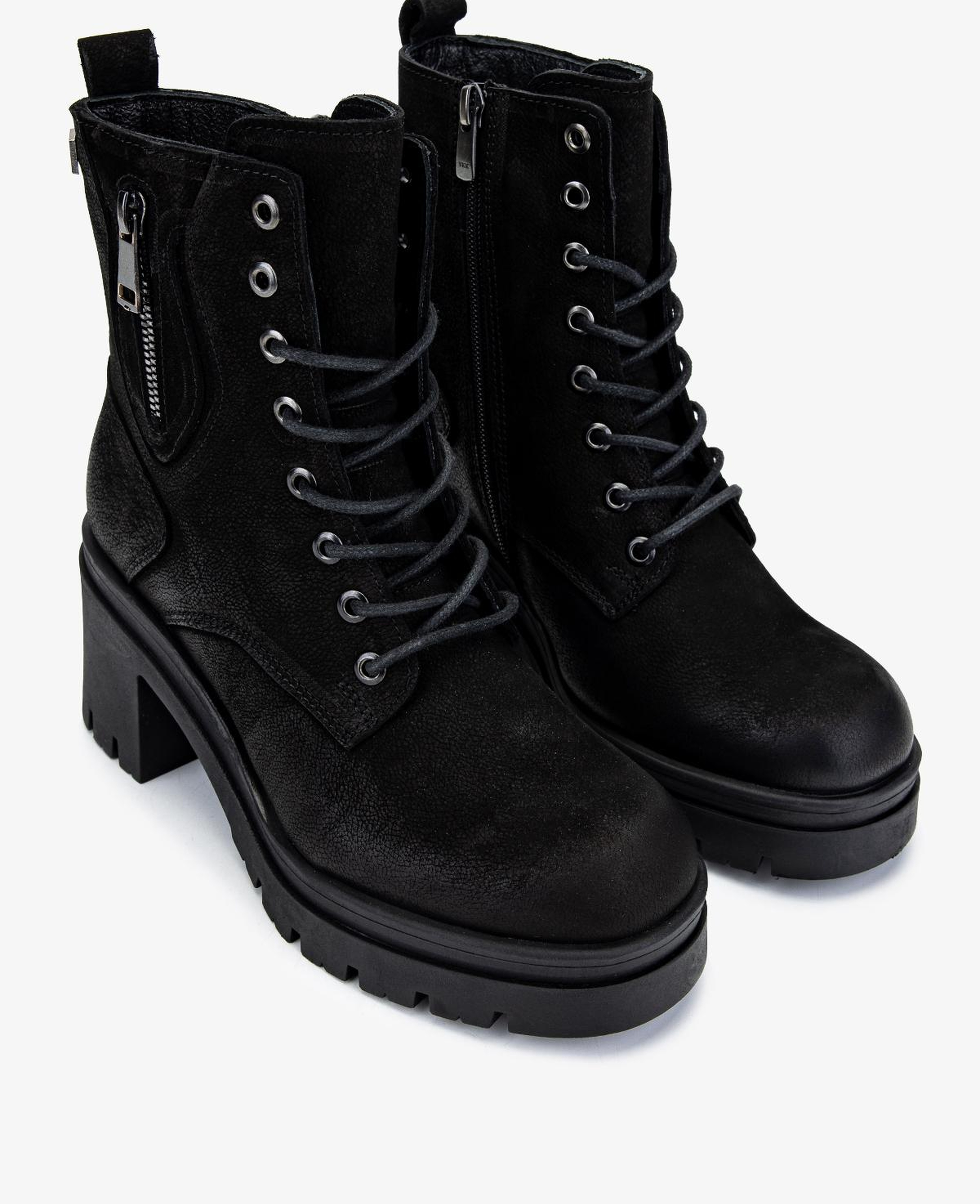 Valmenti Kadın Hakiki Deri Siyah Nubuk Topuklu Bot