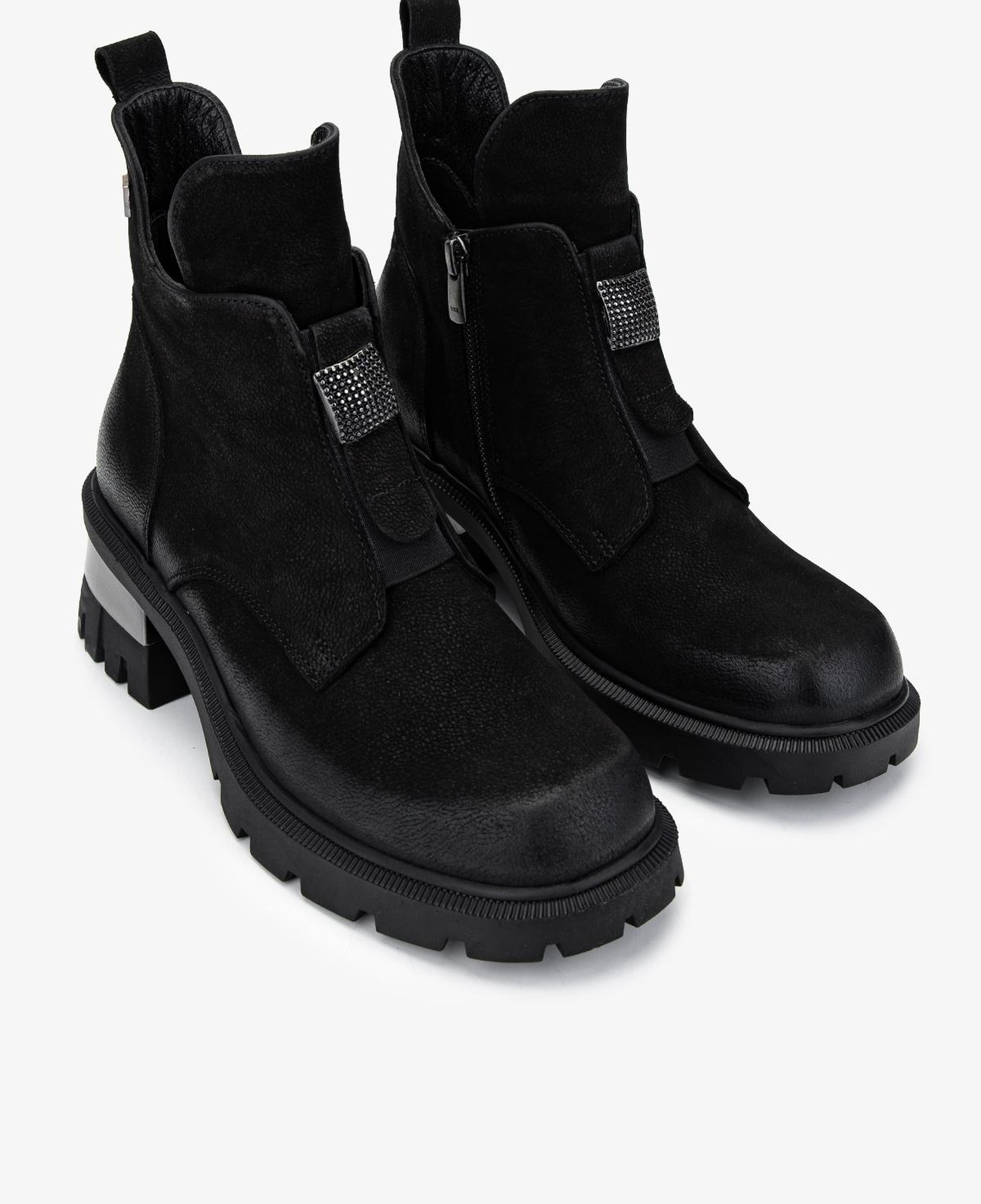 Valmenti Kadın Hakiki Deri Siyah Nubuk Topuklu Bot