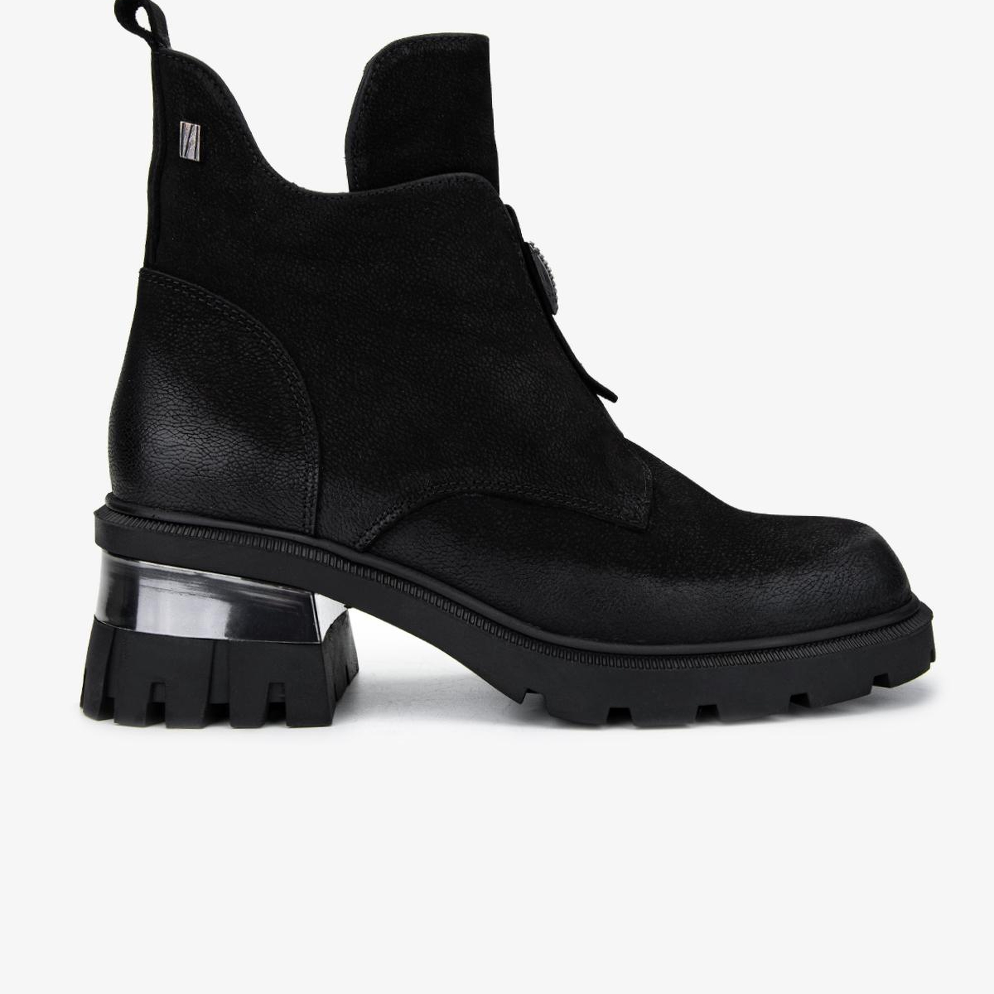 Valmenti Kadın Hakiki Deri Siyah Nubuk Topuklu Bot