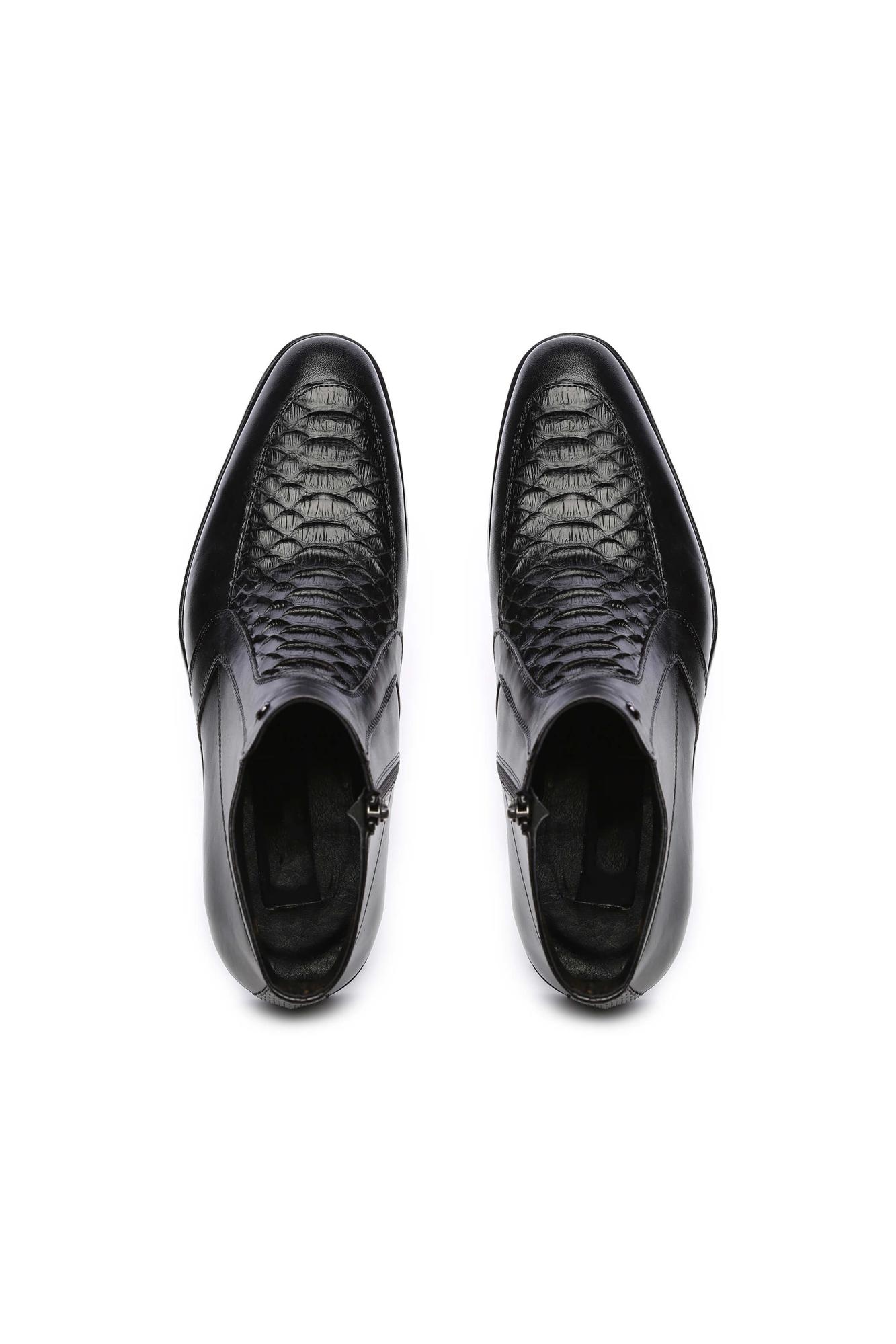 Tamer Tanca Erkek Hakiki Deri Siyah Bot