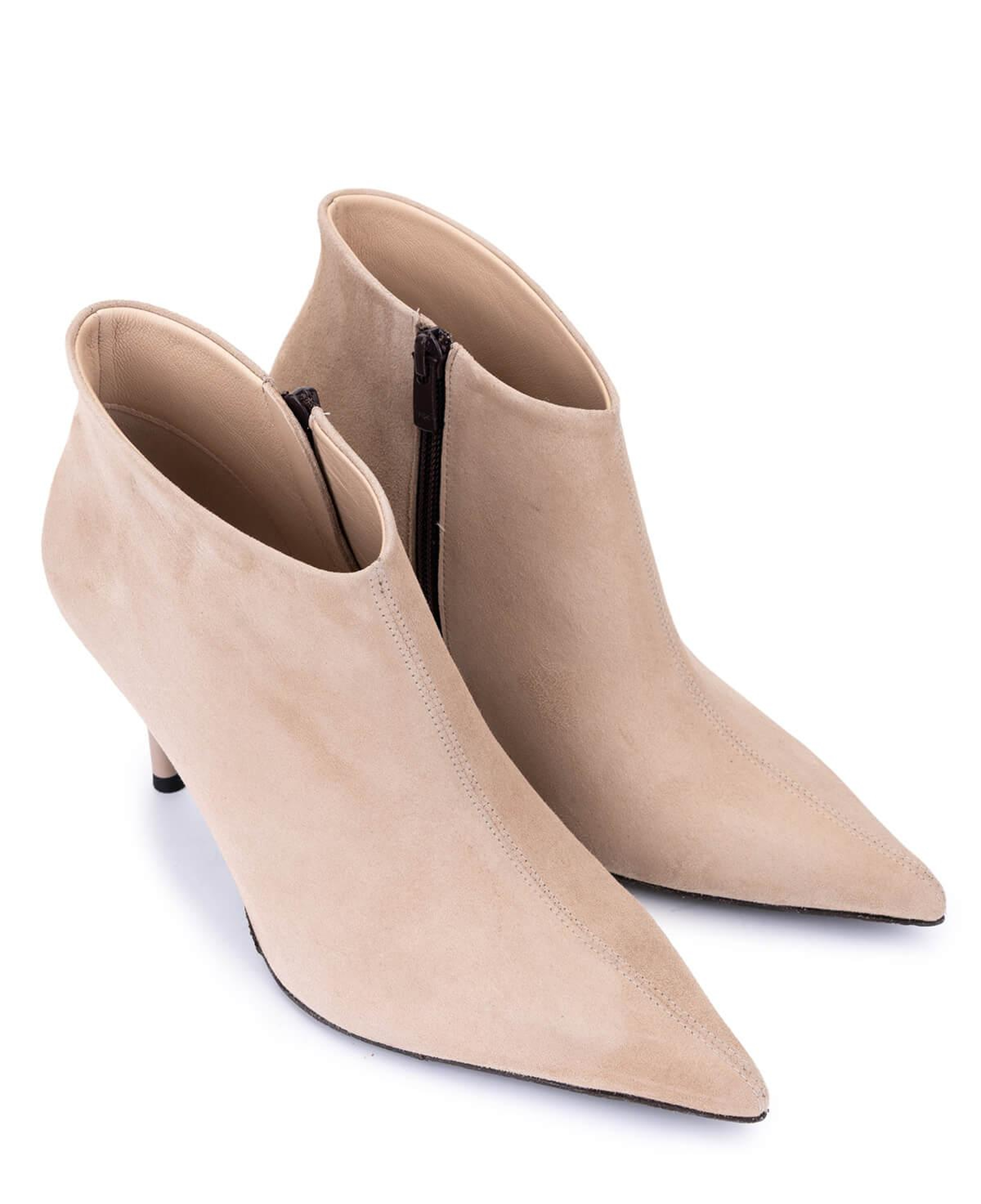 Tamer Tanca Kadın Hakiki Deri Bej Topuklu Bot