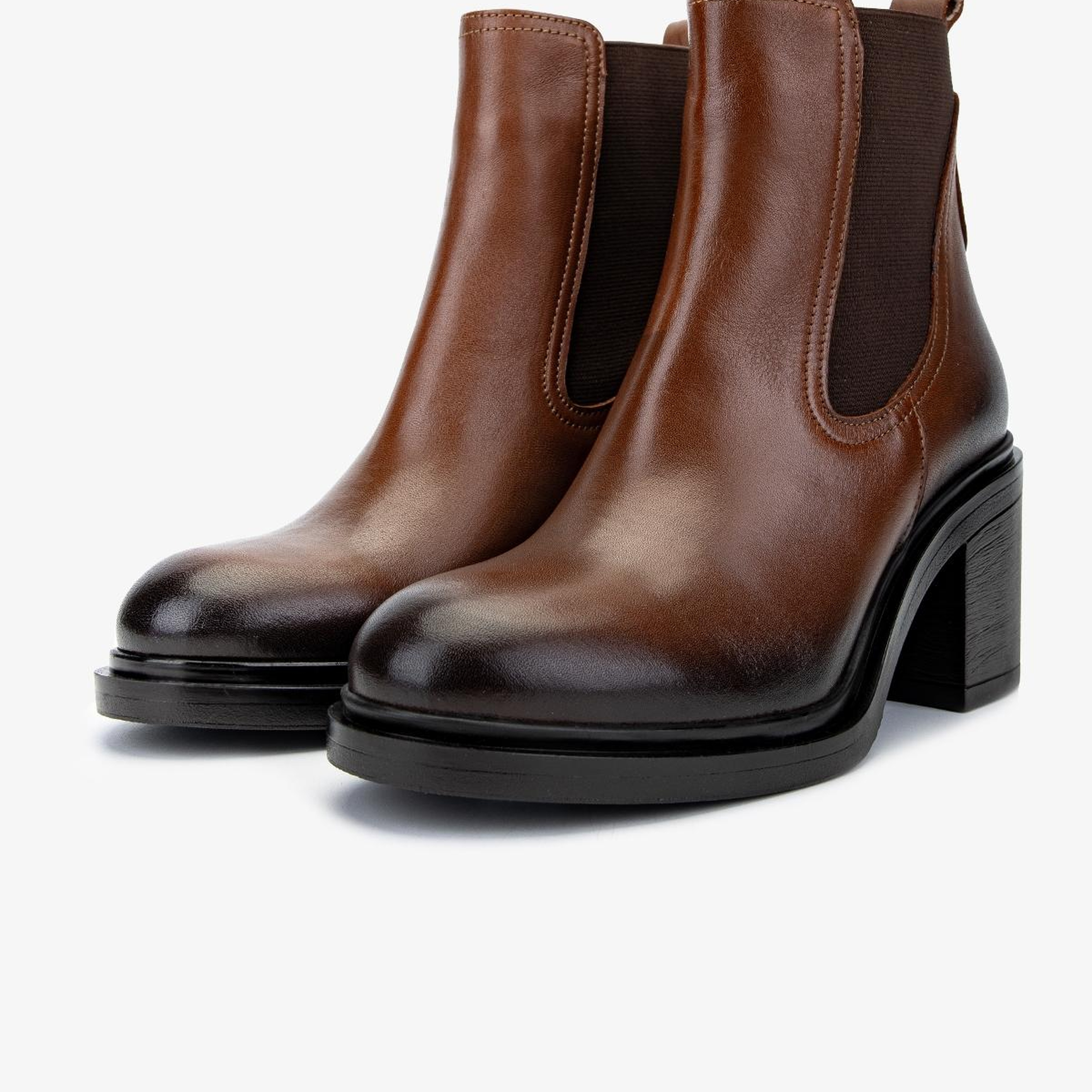 Valmenti Kadın Hakiki Deri Taba Deri Topuklu Bot