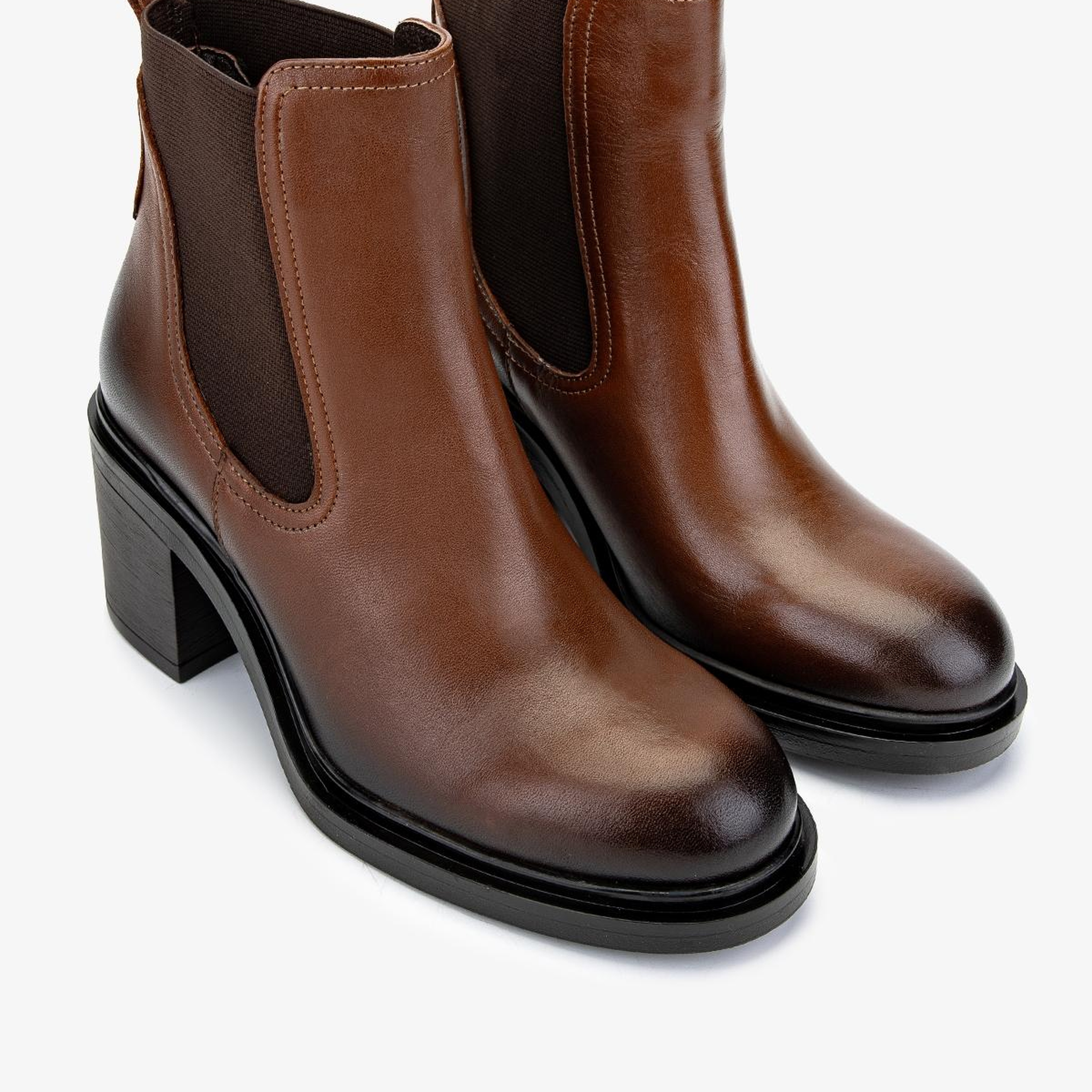 Valmenti Kadın Hakiki Deri Taba Deri Topuklu Bot