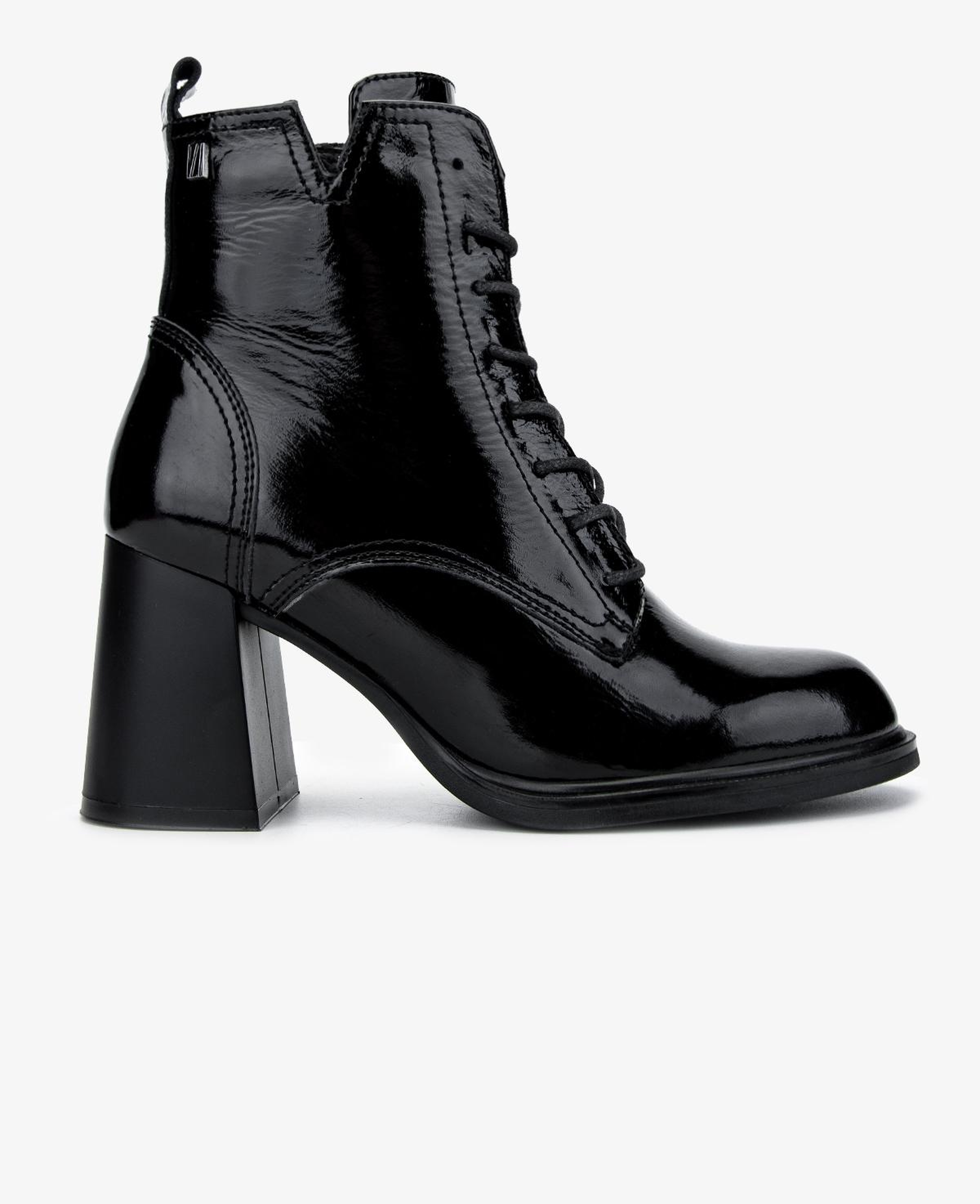 Valmenti Kadın Hakiki Deri Siyah Kırışık Rugan Topuklu Bot