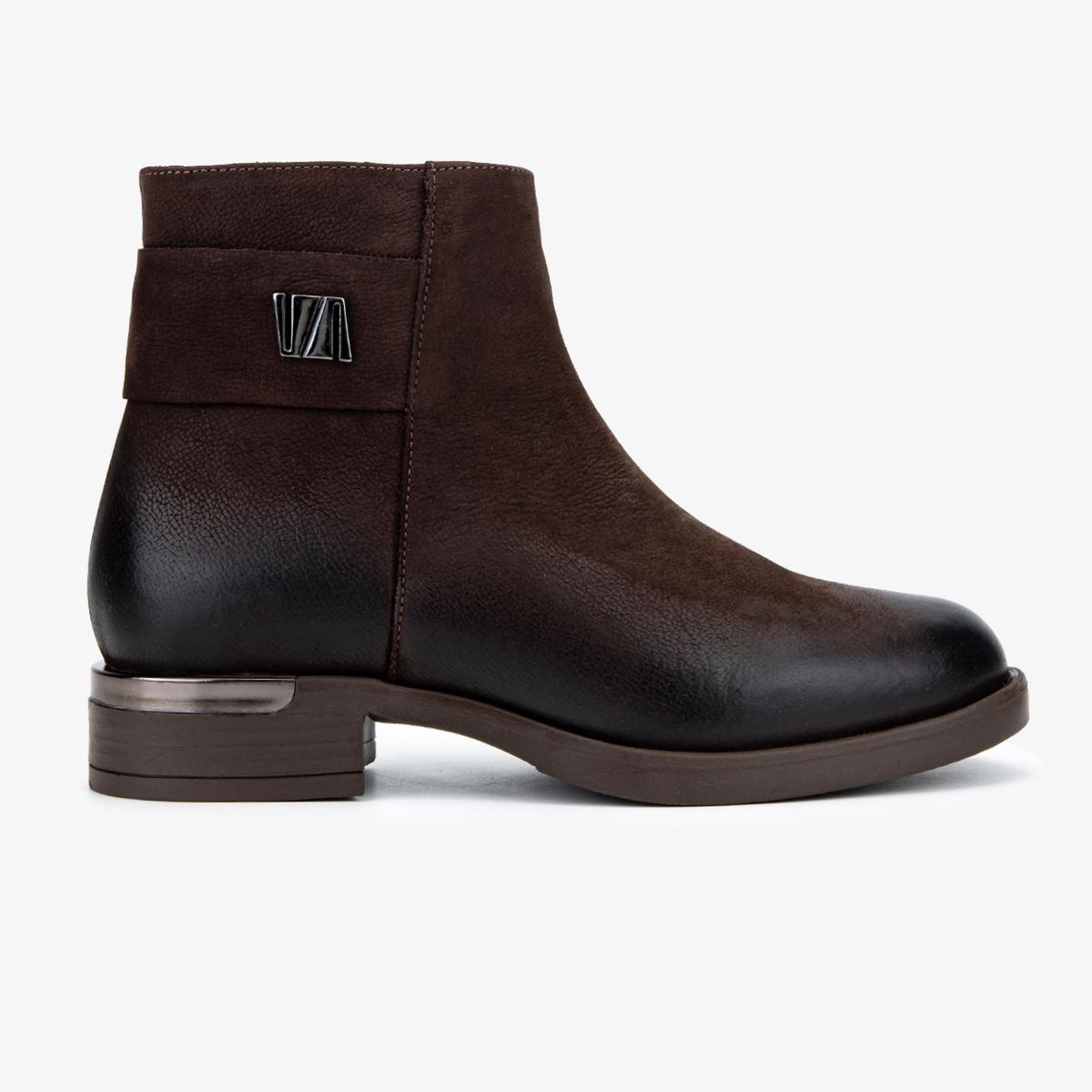 Valmenti Kadın Hakiki Deri Kahverengi Nubuk Düz Bot