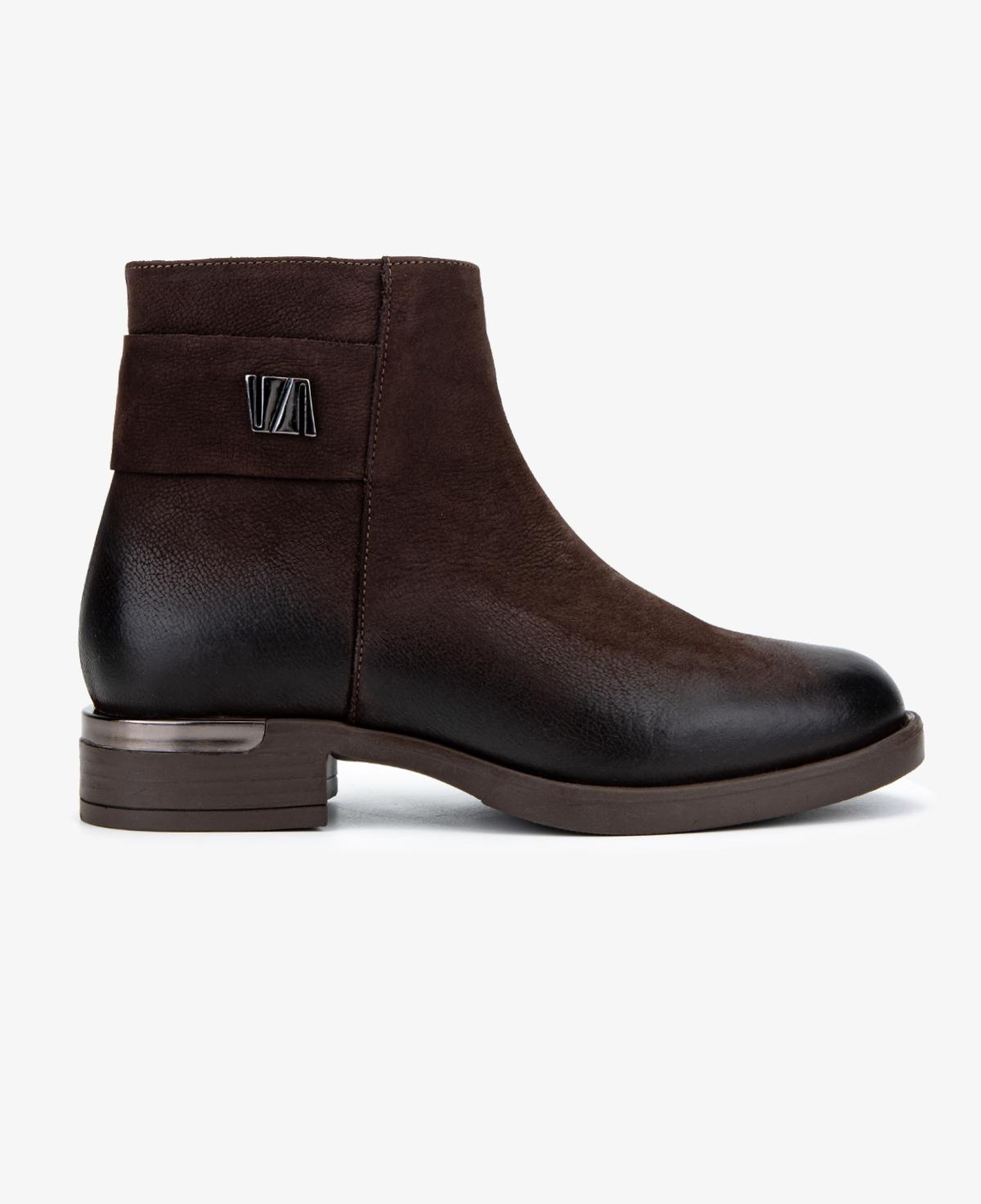 Valmenti Kadın Hakiki Deri Kahverengi Nubuk Düz Bot