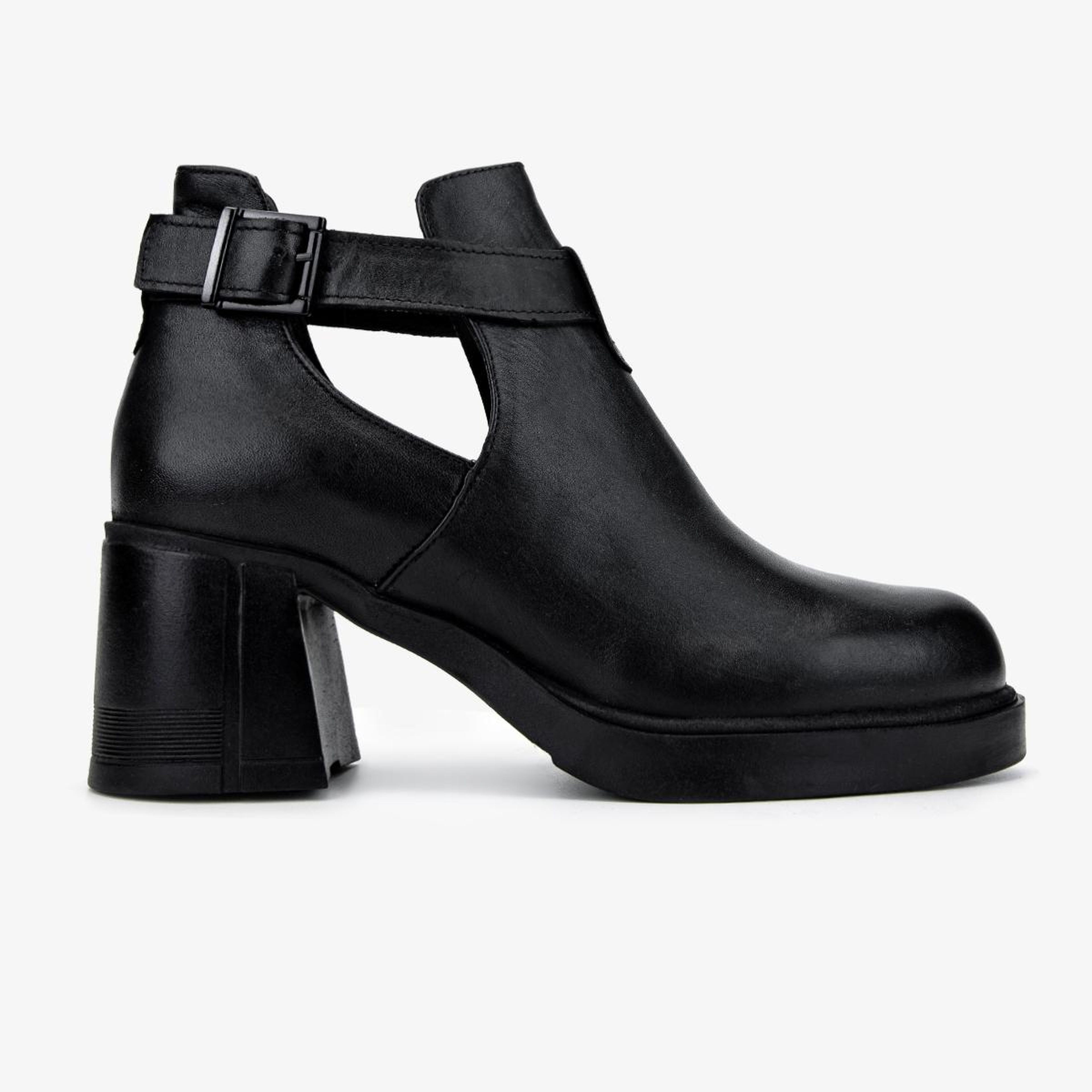 Valmenti Kadın Hakiki Deri Siyah Topuklu Bot