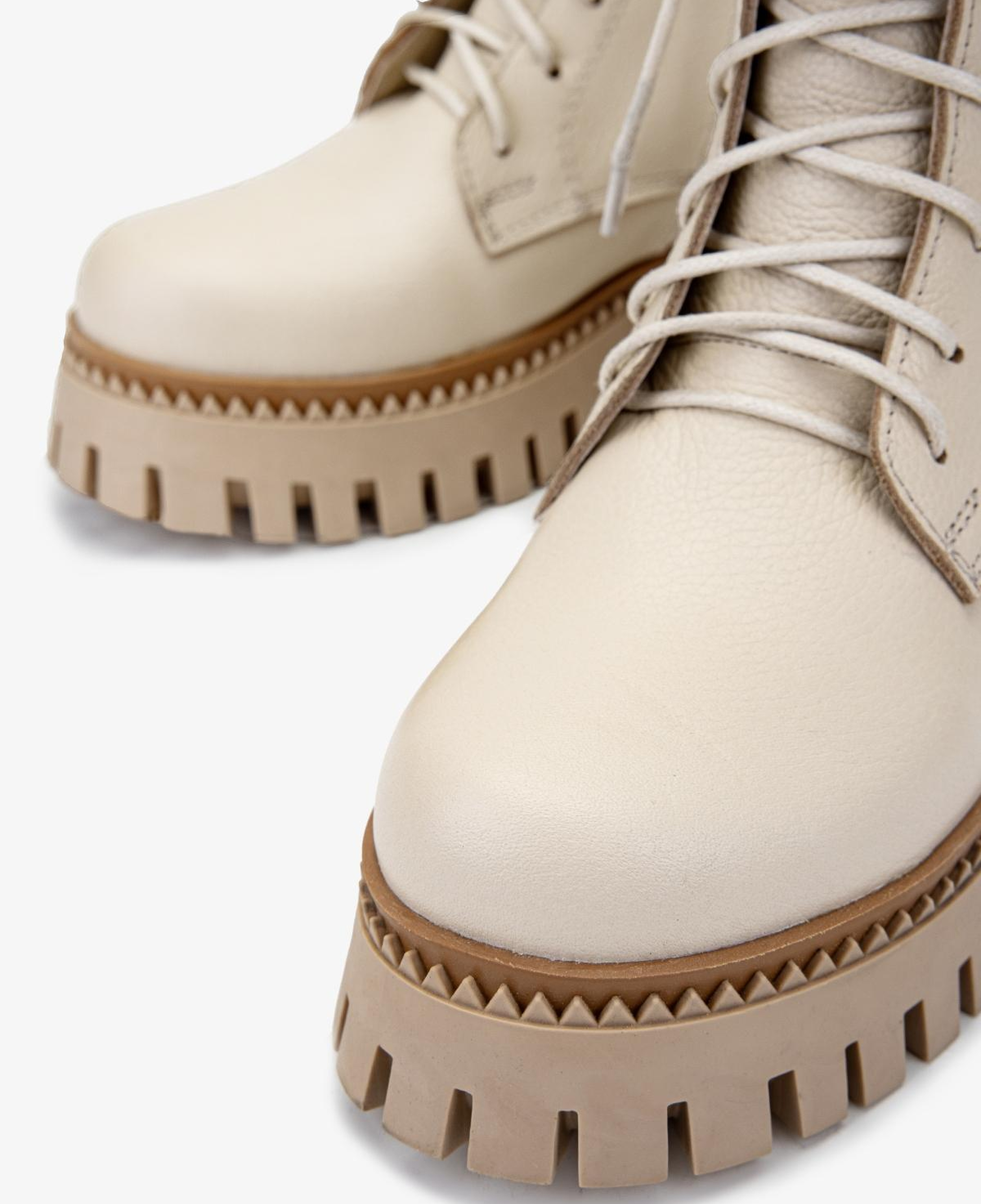 Valmenti Kadın Hakiki Deri Bej Floter Düz Bot