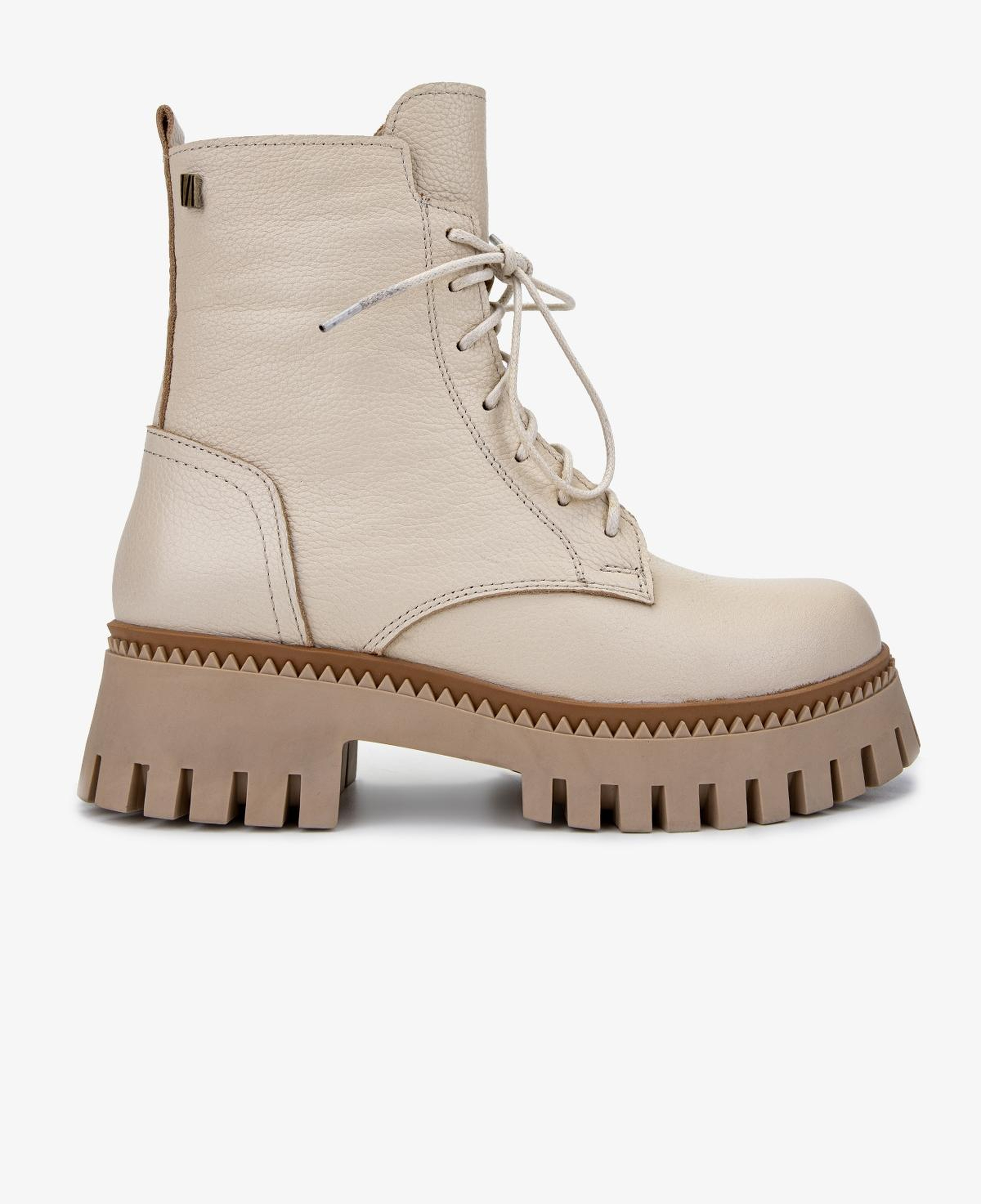 Valmenti Kadın Hakiki Deri Bej Floter Düz Bot