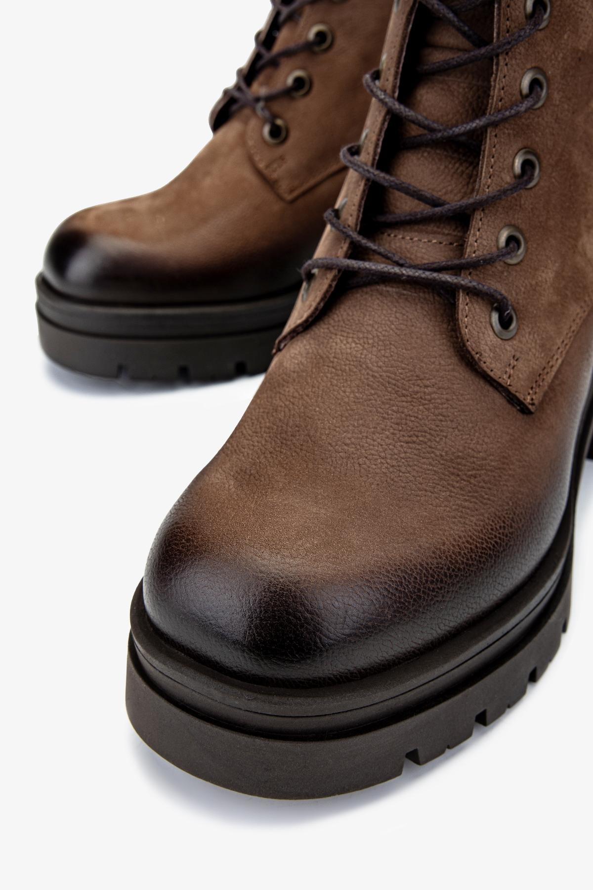 Valmenti Kadın Hakiki Deri Vizon Nubuk Topuklu Bot