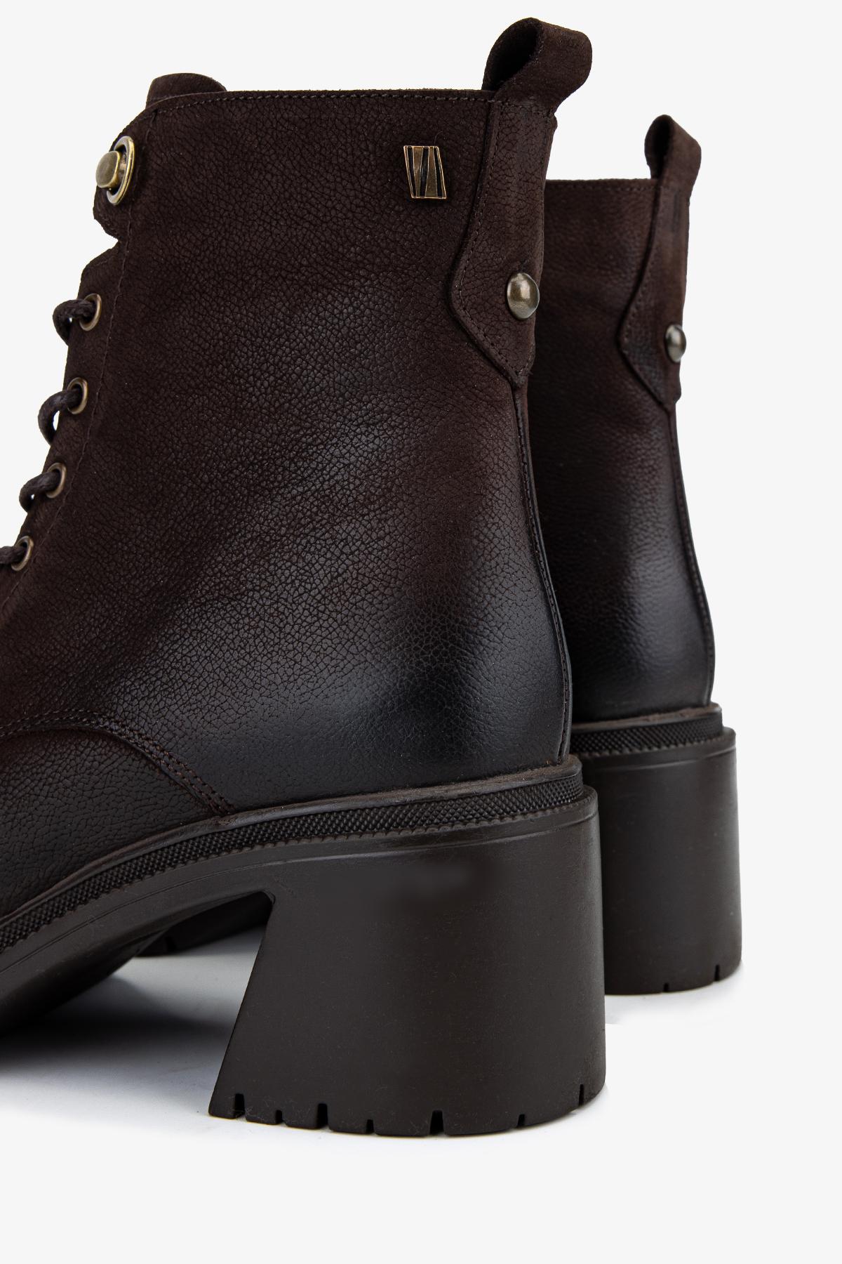 Valmenti Kadın Hakiki Deri Kahverengi Nubuk Topuklu Bot