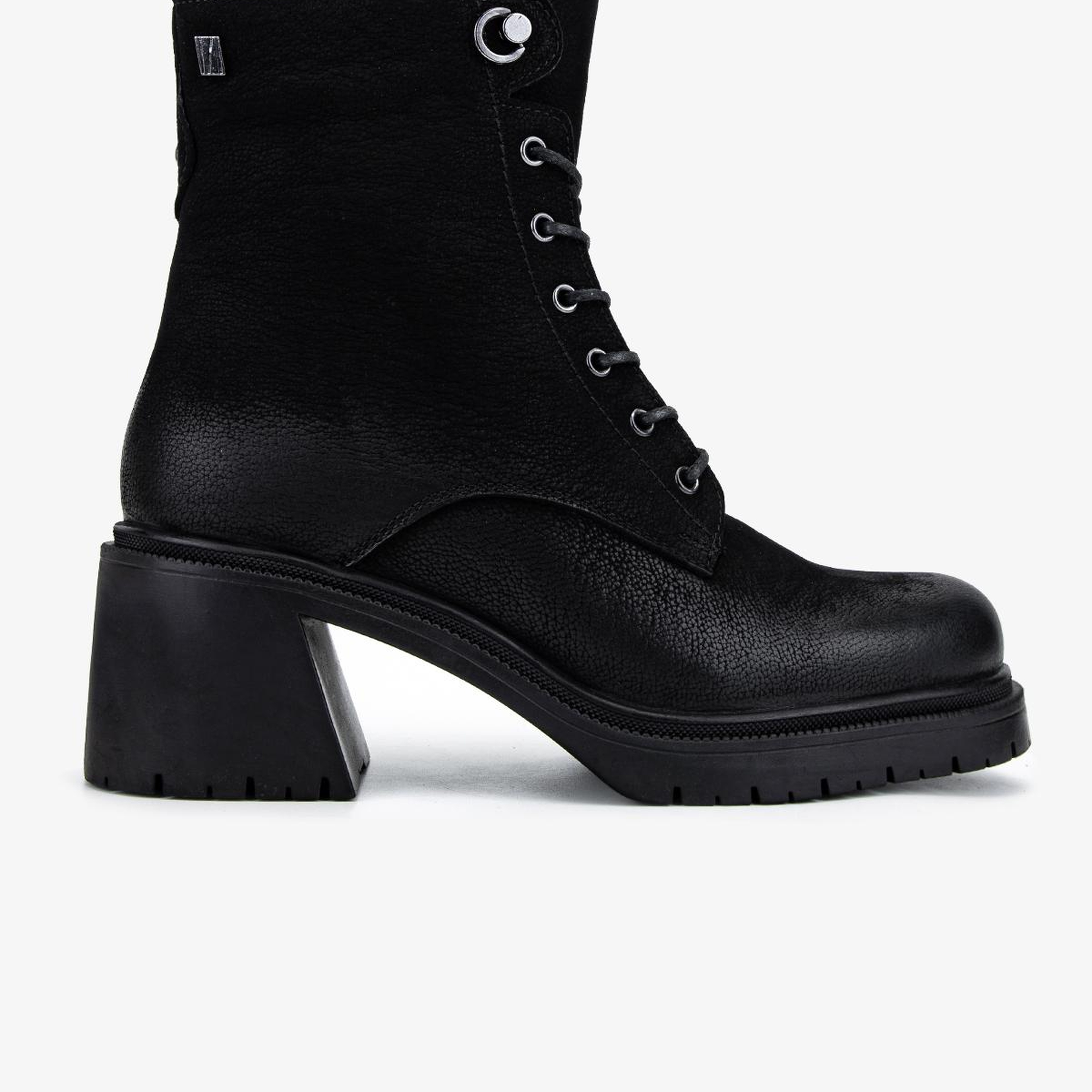 Valmenti Kadın Hakiki Deri Siyah Nubuk Topuklu Bot