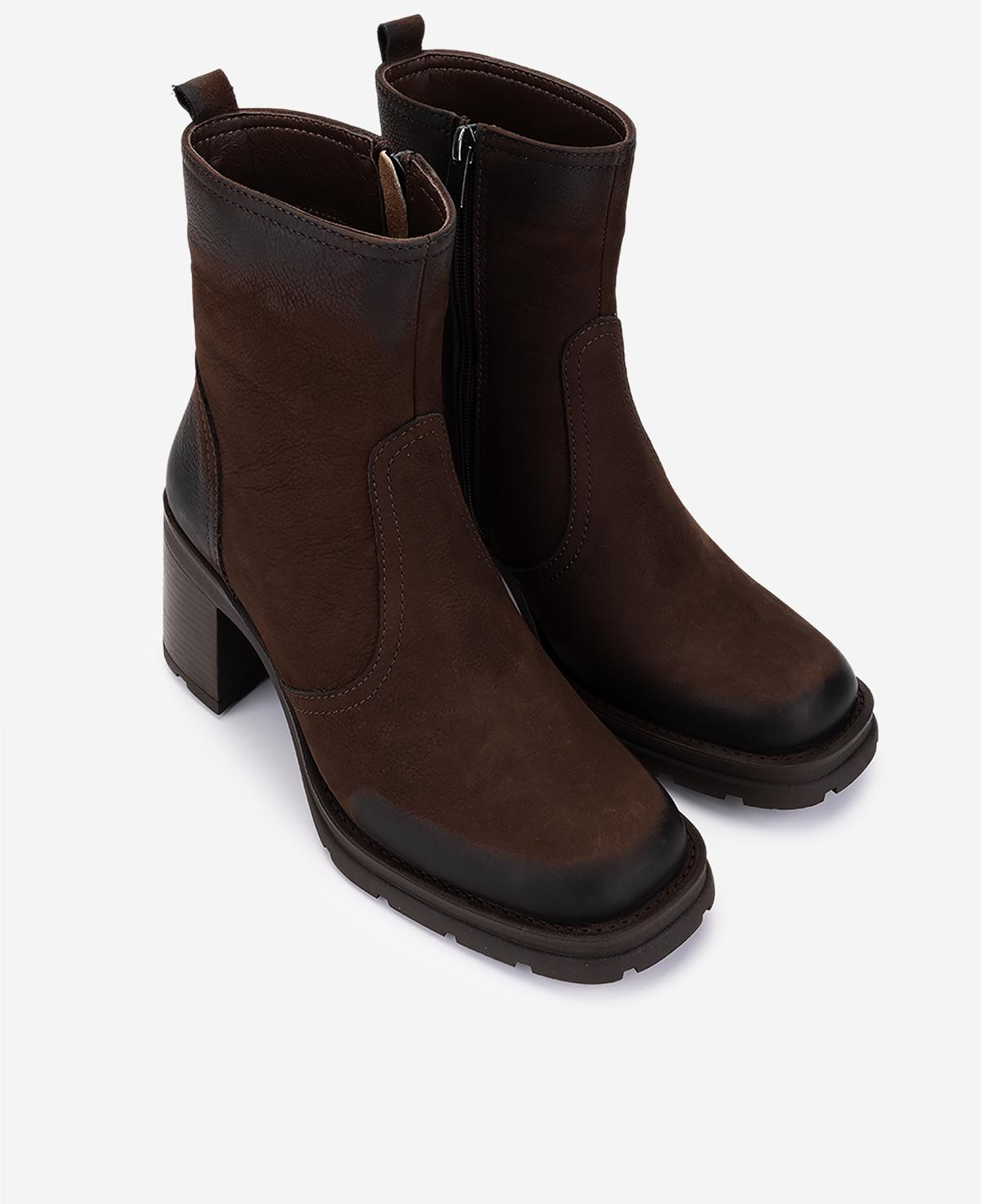 Valmenti Kadın Hakiki Deri Kahverengi Nubuk Topuklu Bot