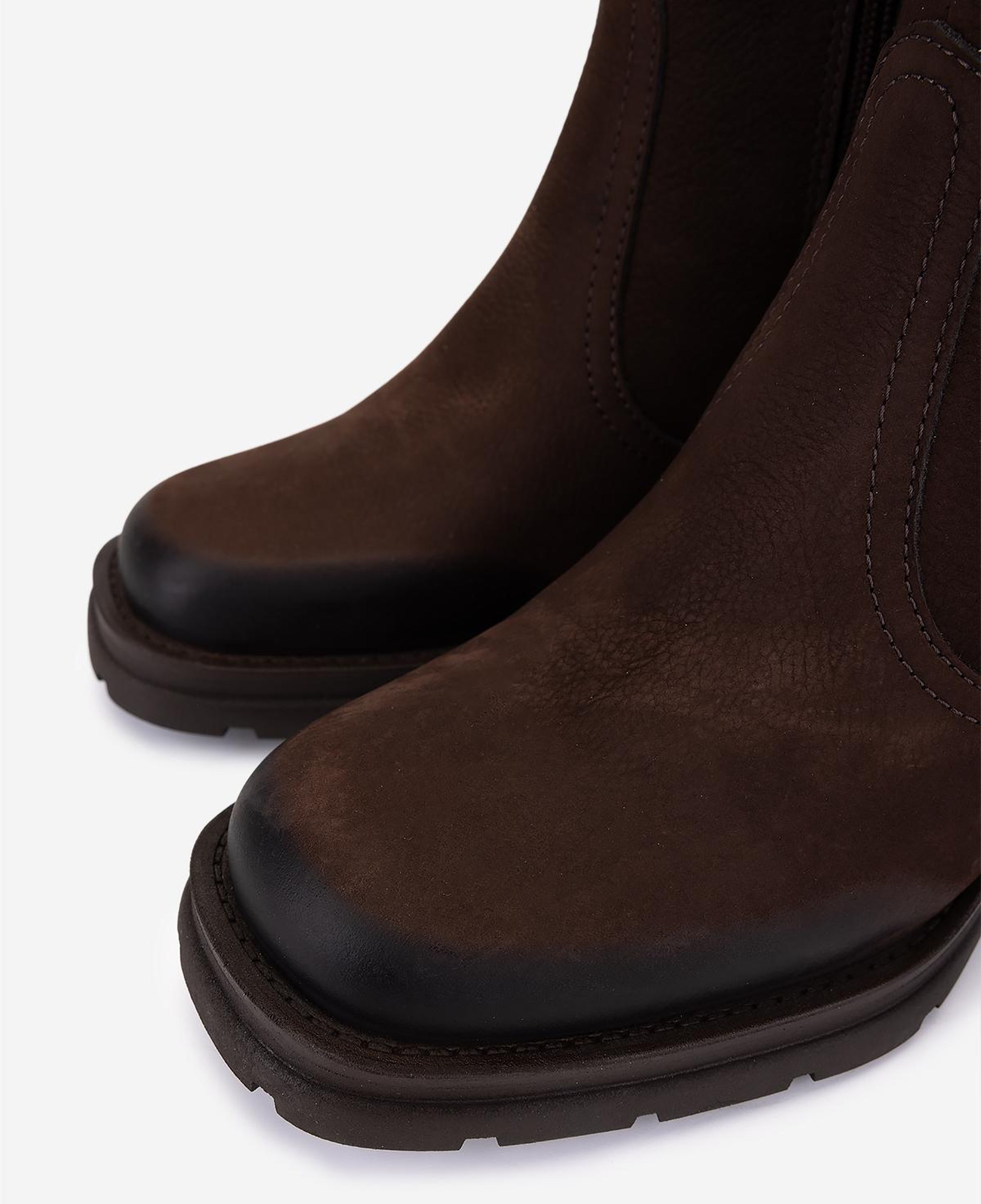 Valmenti Kadın Hakiki Deri Kahverengi Nubuk Topuklu Bot