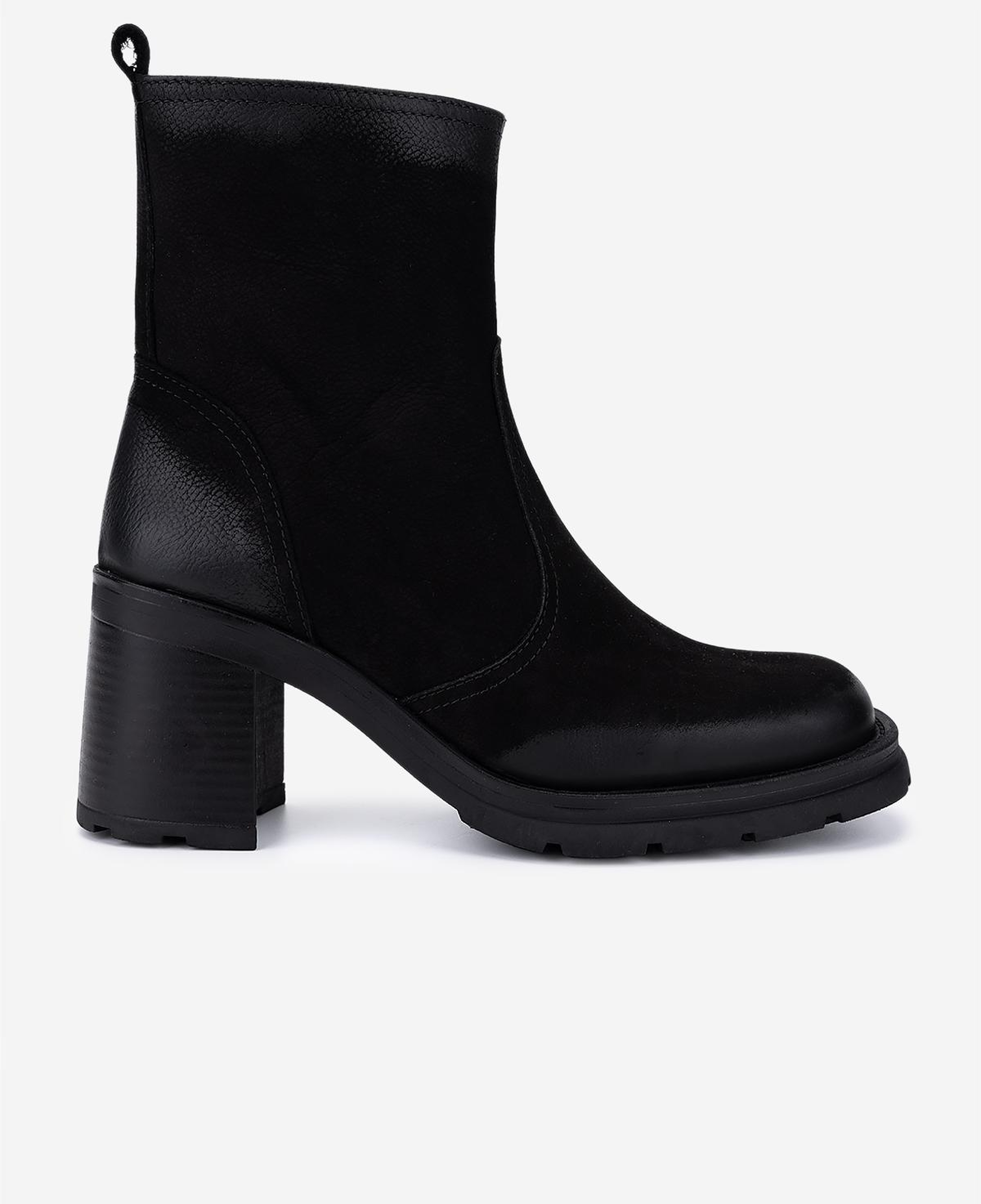 Valmenti Kadın Hakiki Deri Siyah Nubuk Topuklu Bot