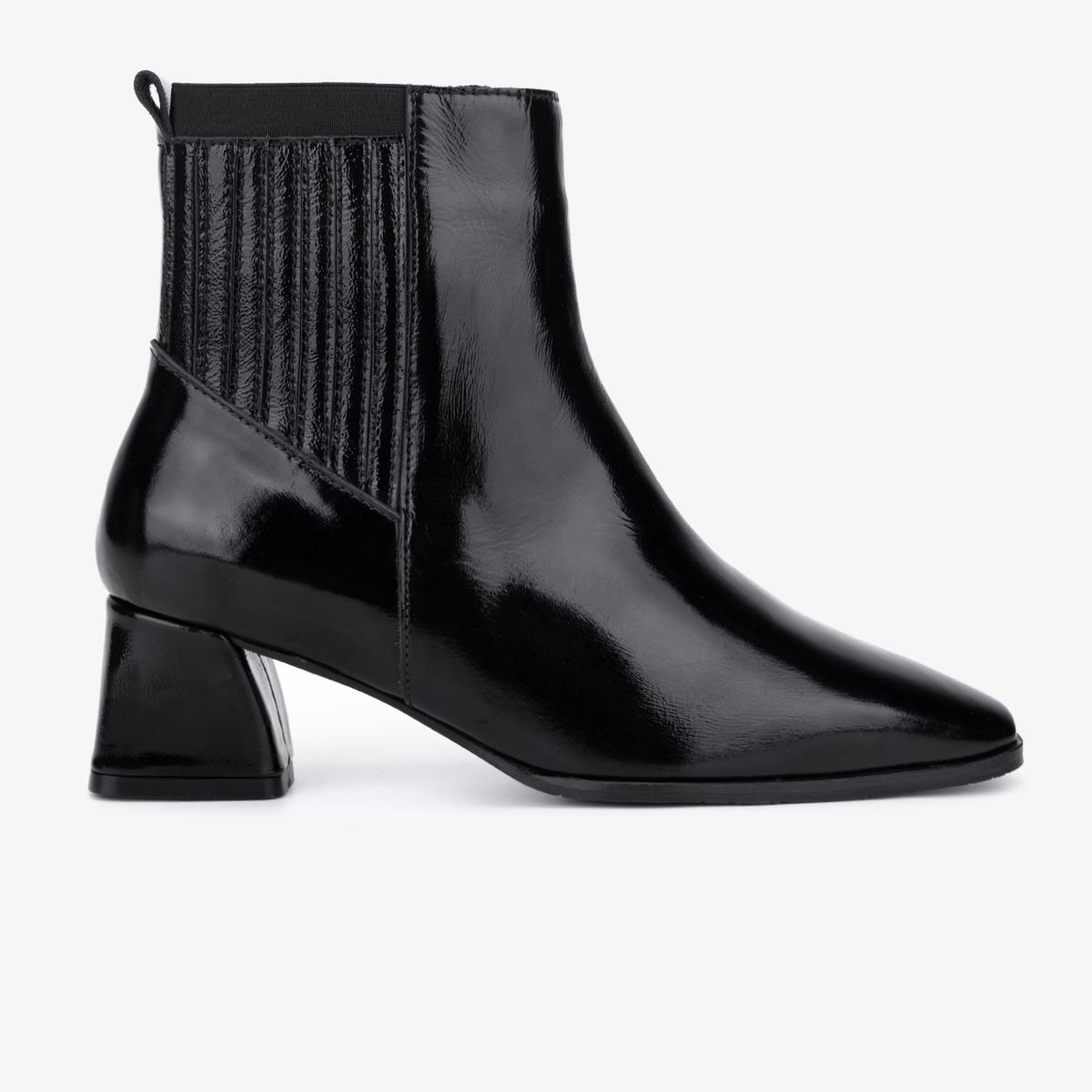 Valmenti Kadın Hakiki Deri Siyah Rugan Topuklu Bot