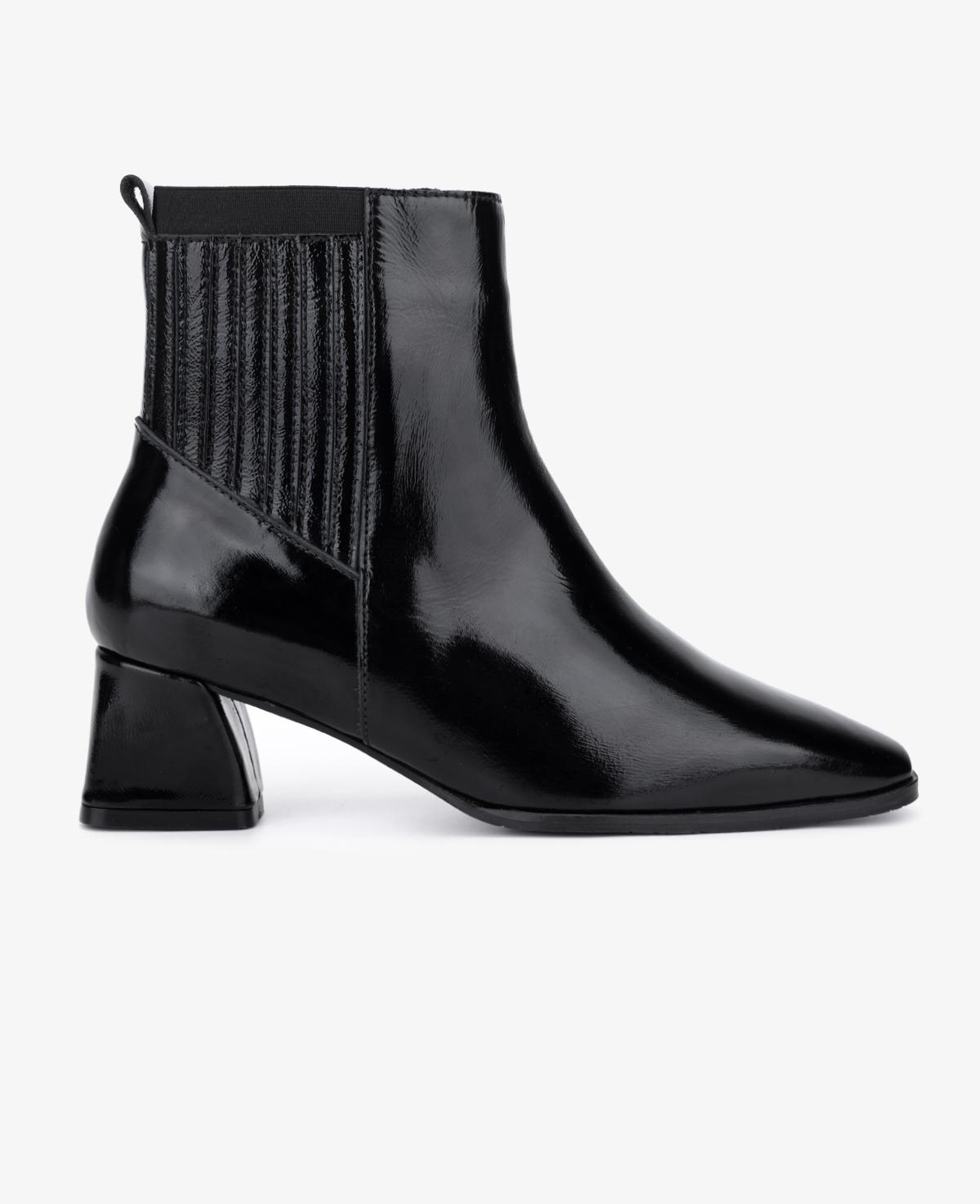 Valmenti Kadın Hakiki Deri Siyah Rugan Topuklu Bot