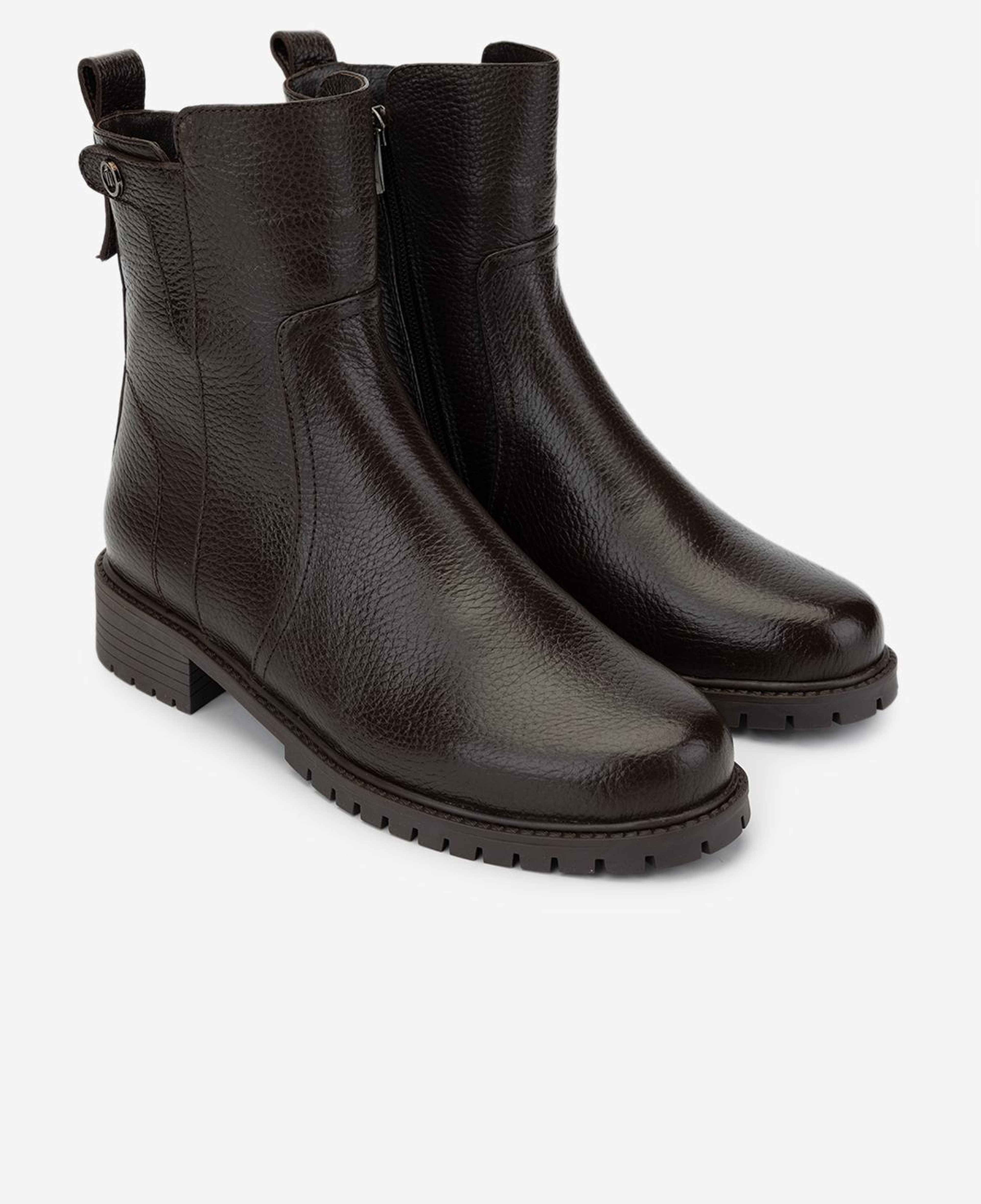 Valmenti Kadın Hakiki Deri Kahverengi Düz Bot