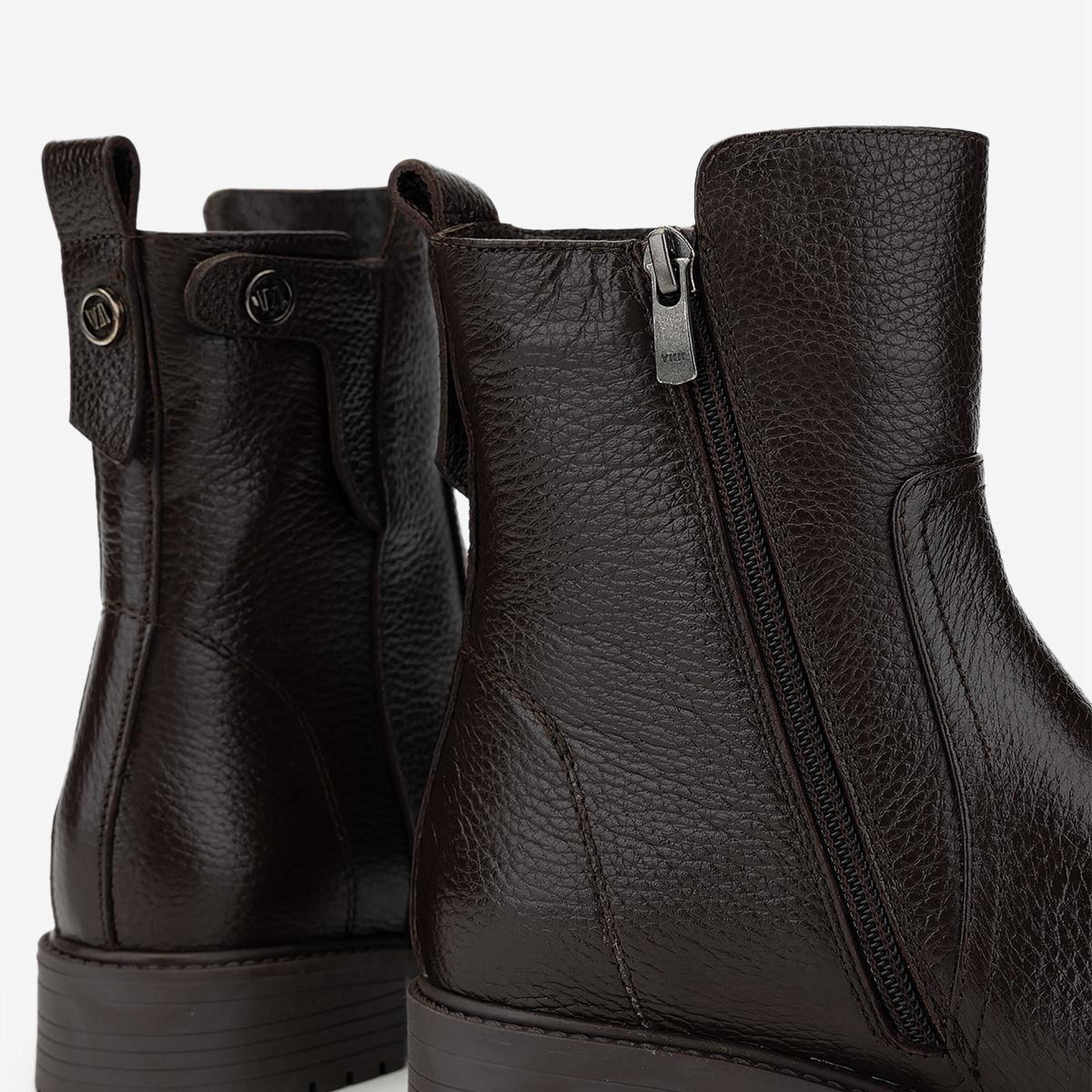 Valmenti Kadın Hakiki Deri Kahverengi Düz Bot