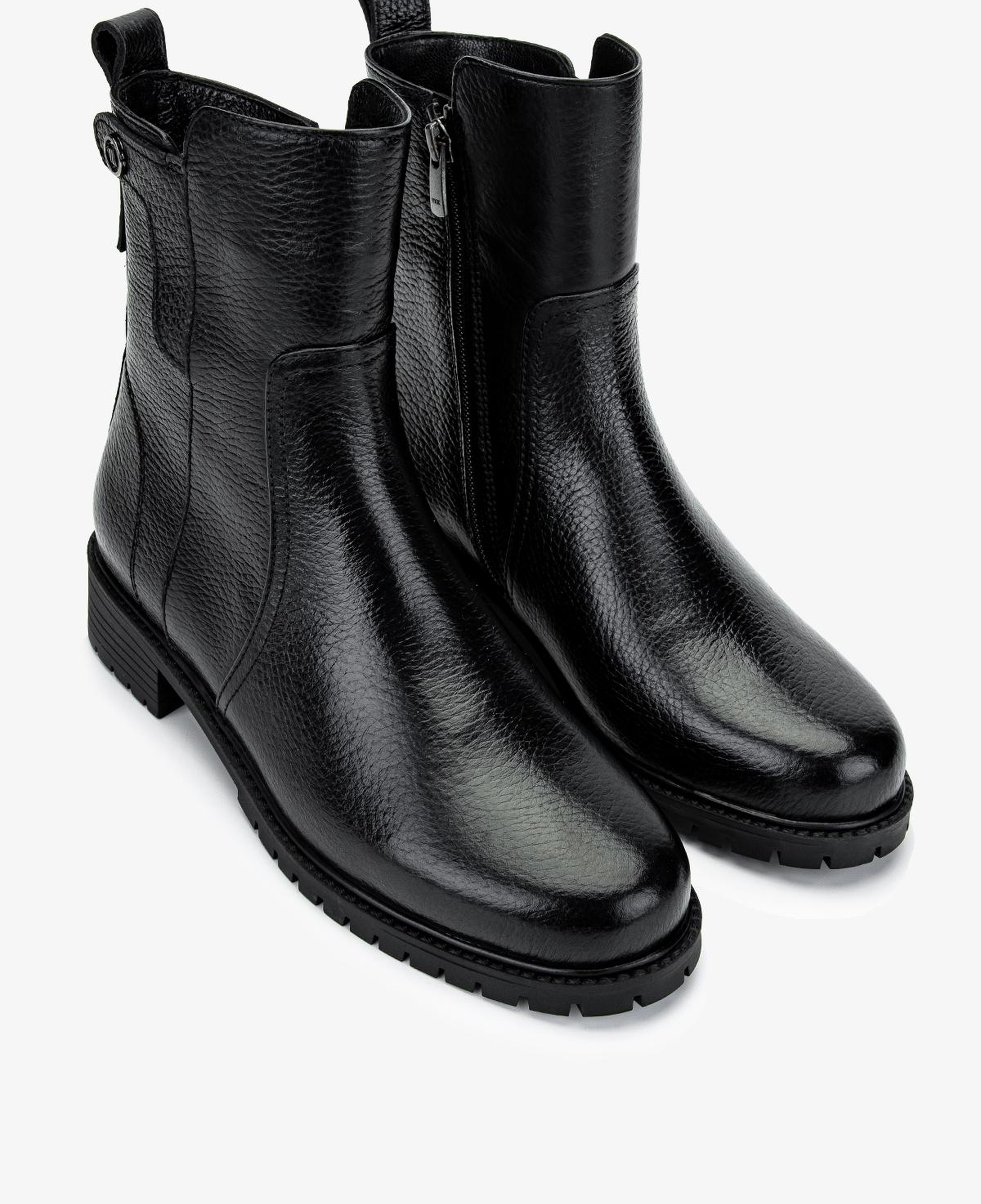 Valmenti Kadın Hakiki Deri Siyah Floter Düz Bot