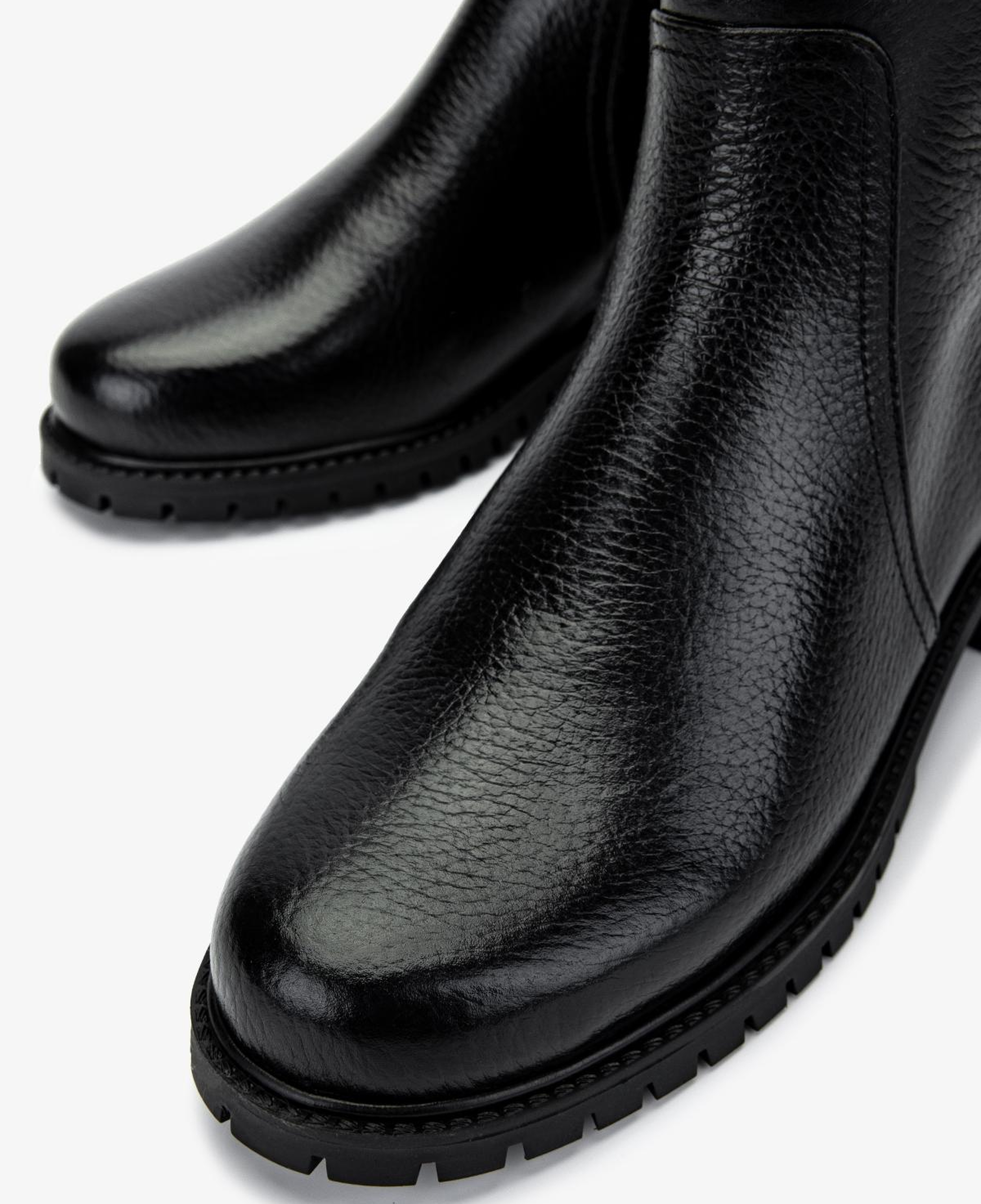 Valmenti Kadın Hakiki Deri Siyah Floter Düz Bot