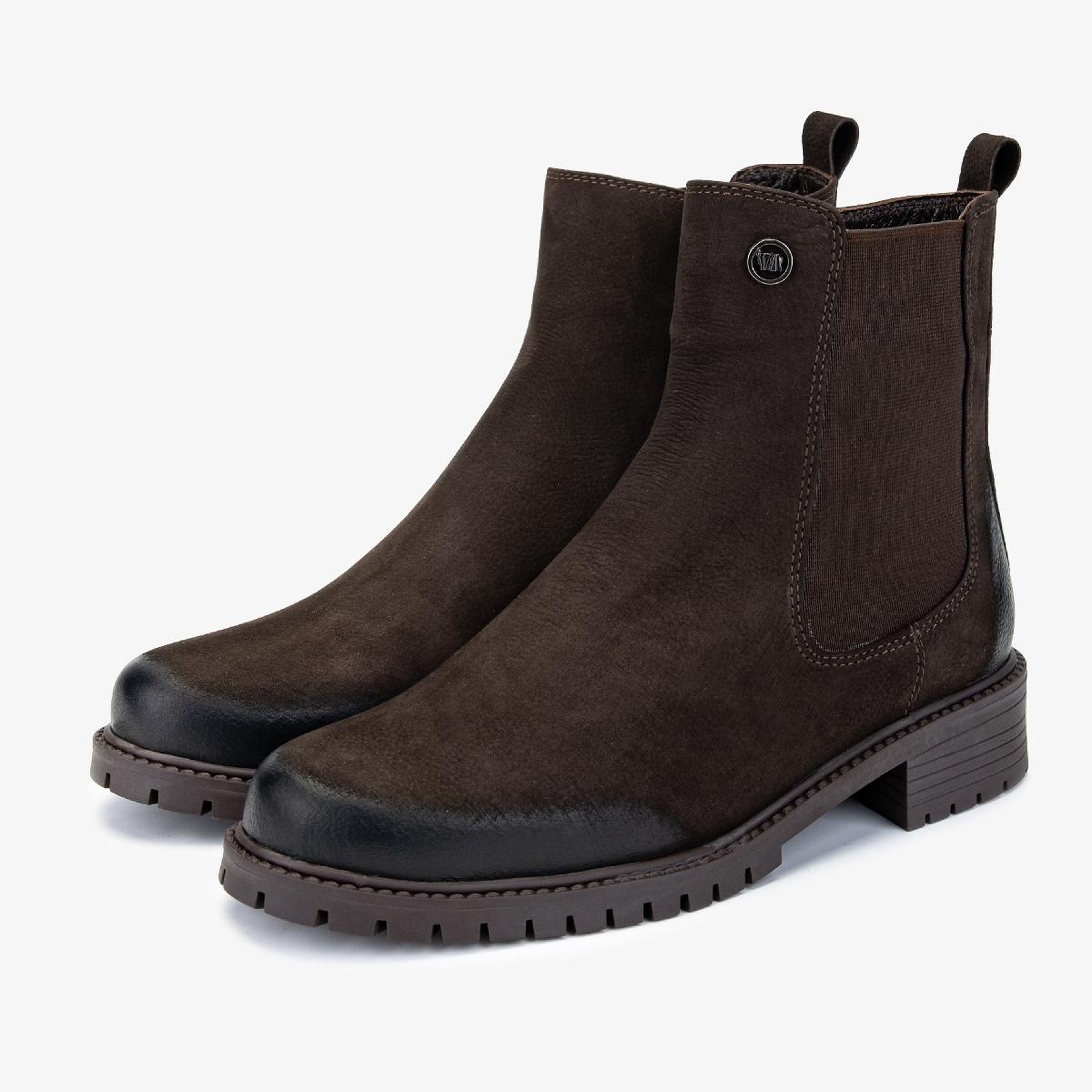 Valmenti Kadın Hakiki Deri Kahverengi Nubuk Düz Bot