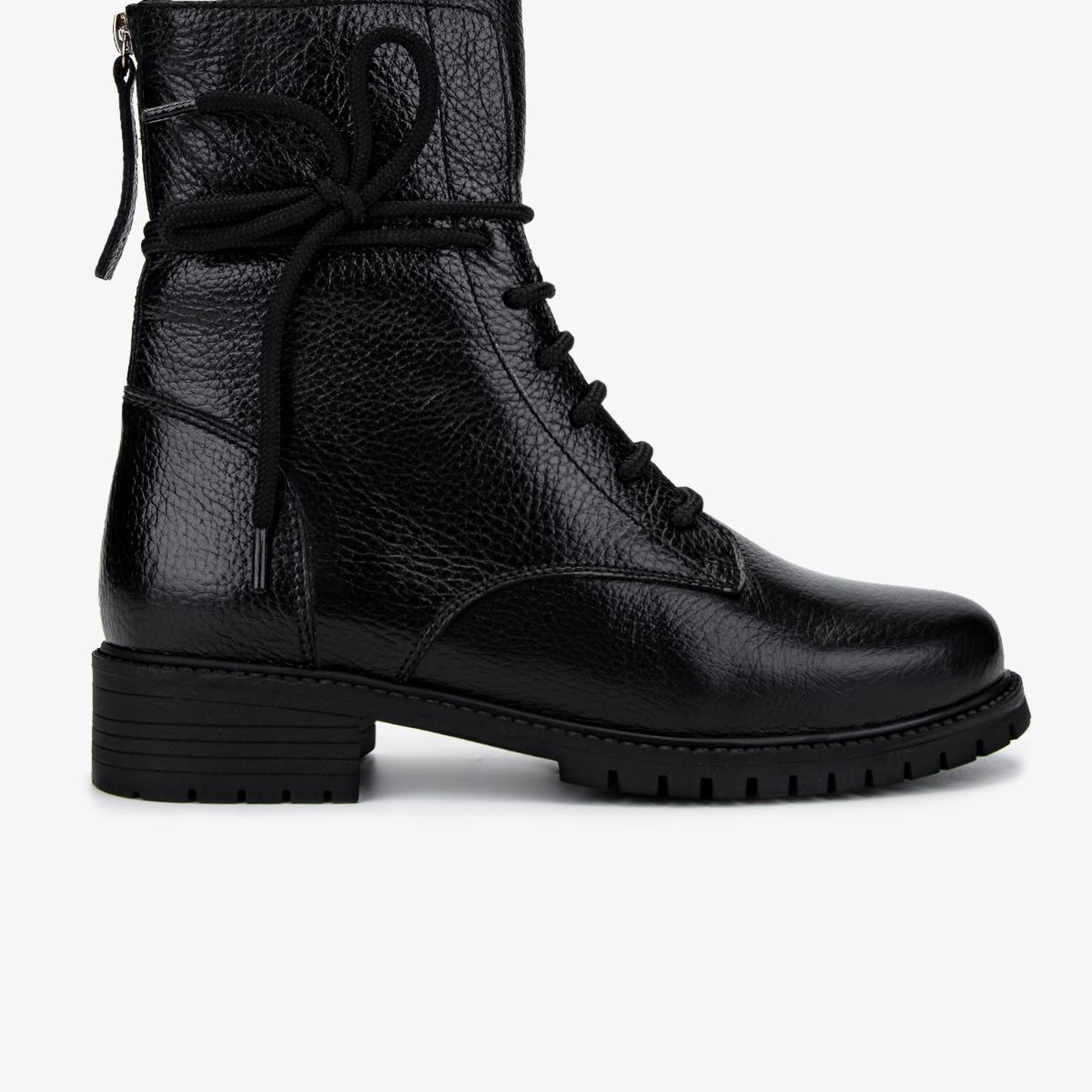 Valmenti Kadın Hakiki Deri Siyah Floter Düz Bot