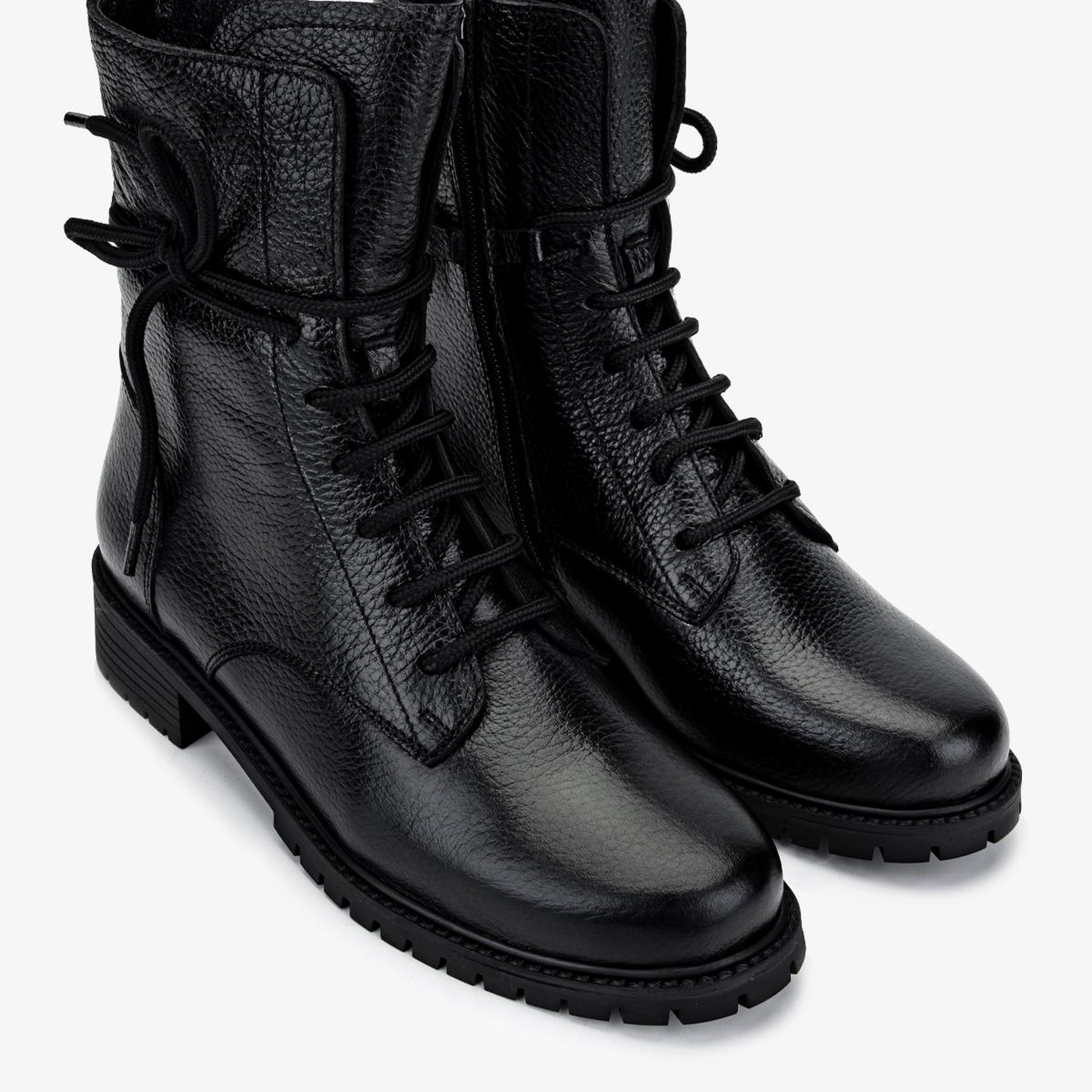 Valmenti Kadın Hakiki Deri Siyah Floter Düz Bot