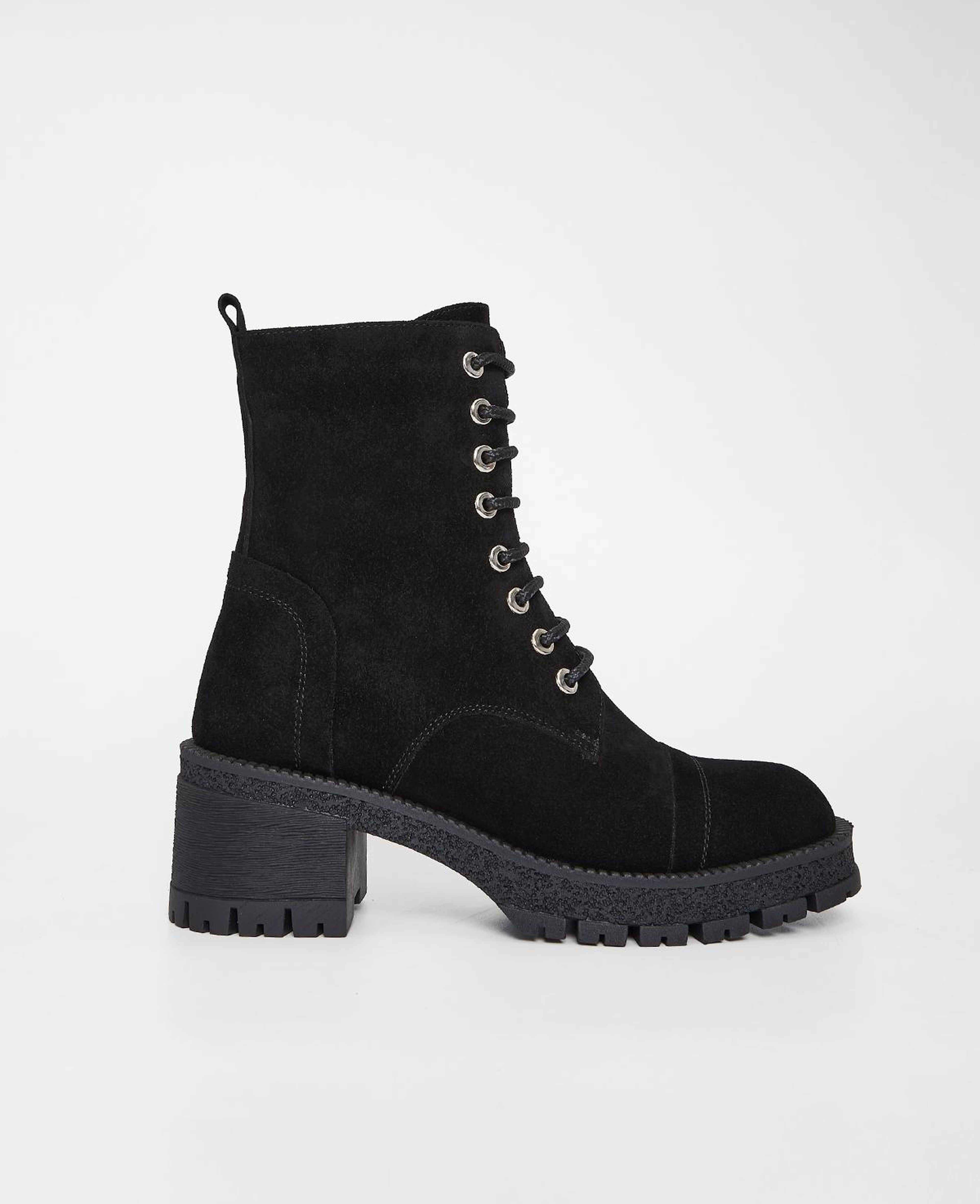 Valmenti Kadın Hakiki Deri Siyah Süet Topuklu Bot