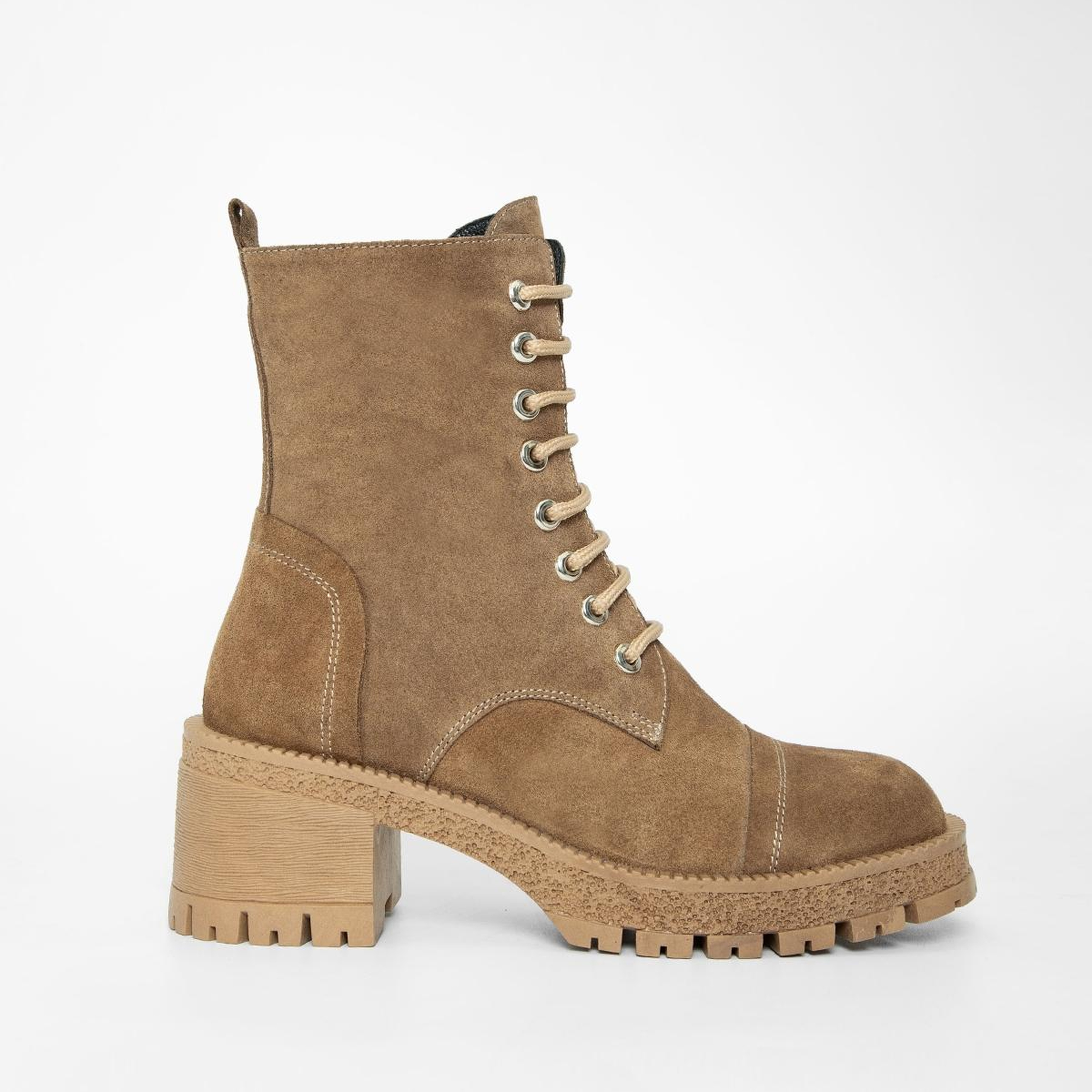 Valmenti Kadın Hakiki Deri Taba Süet Topuklu Bot