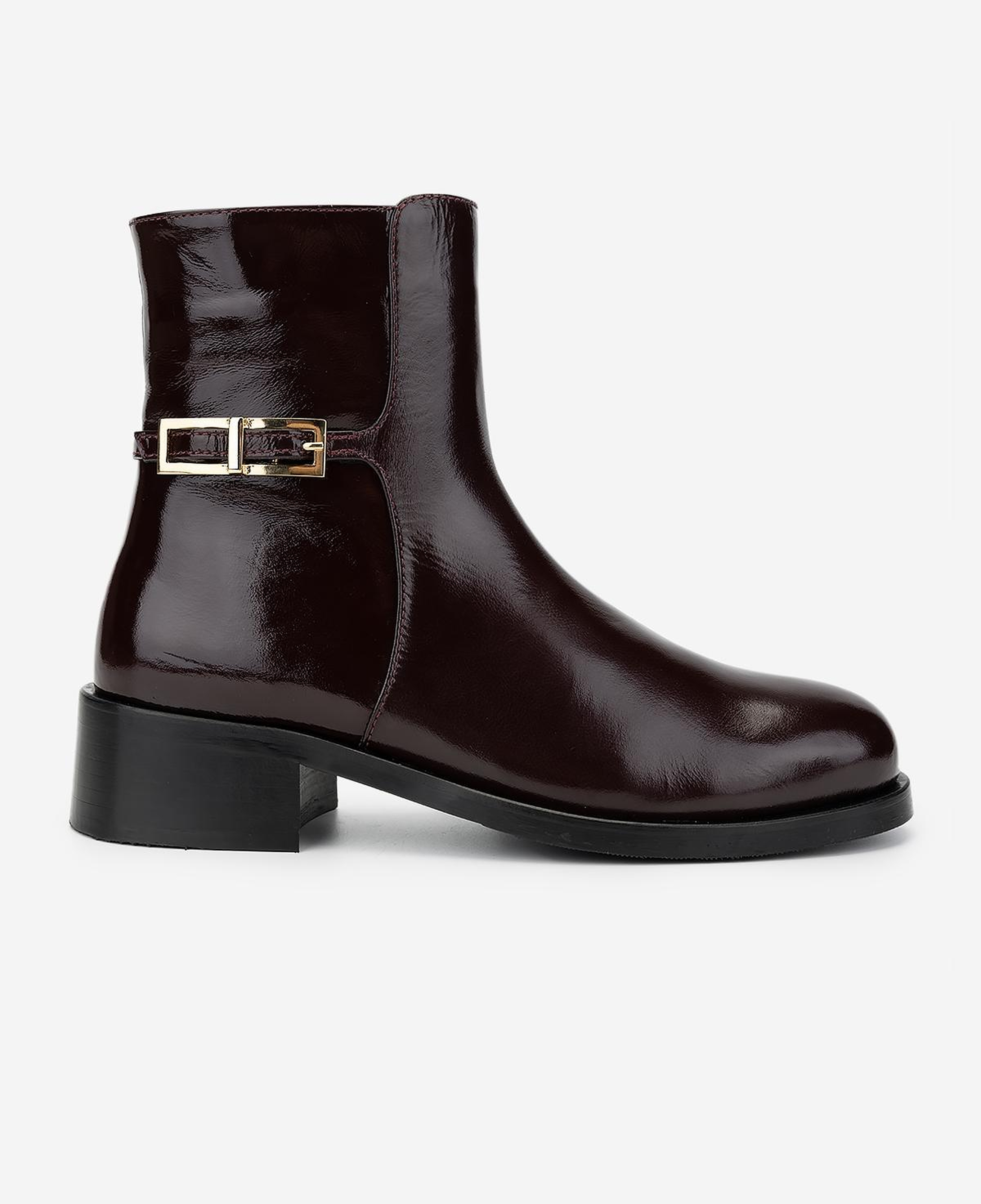 Valmenti Kadın Hakiki Deri Bordo Rugan Düz Bot