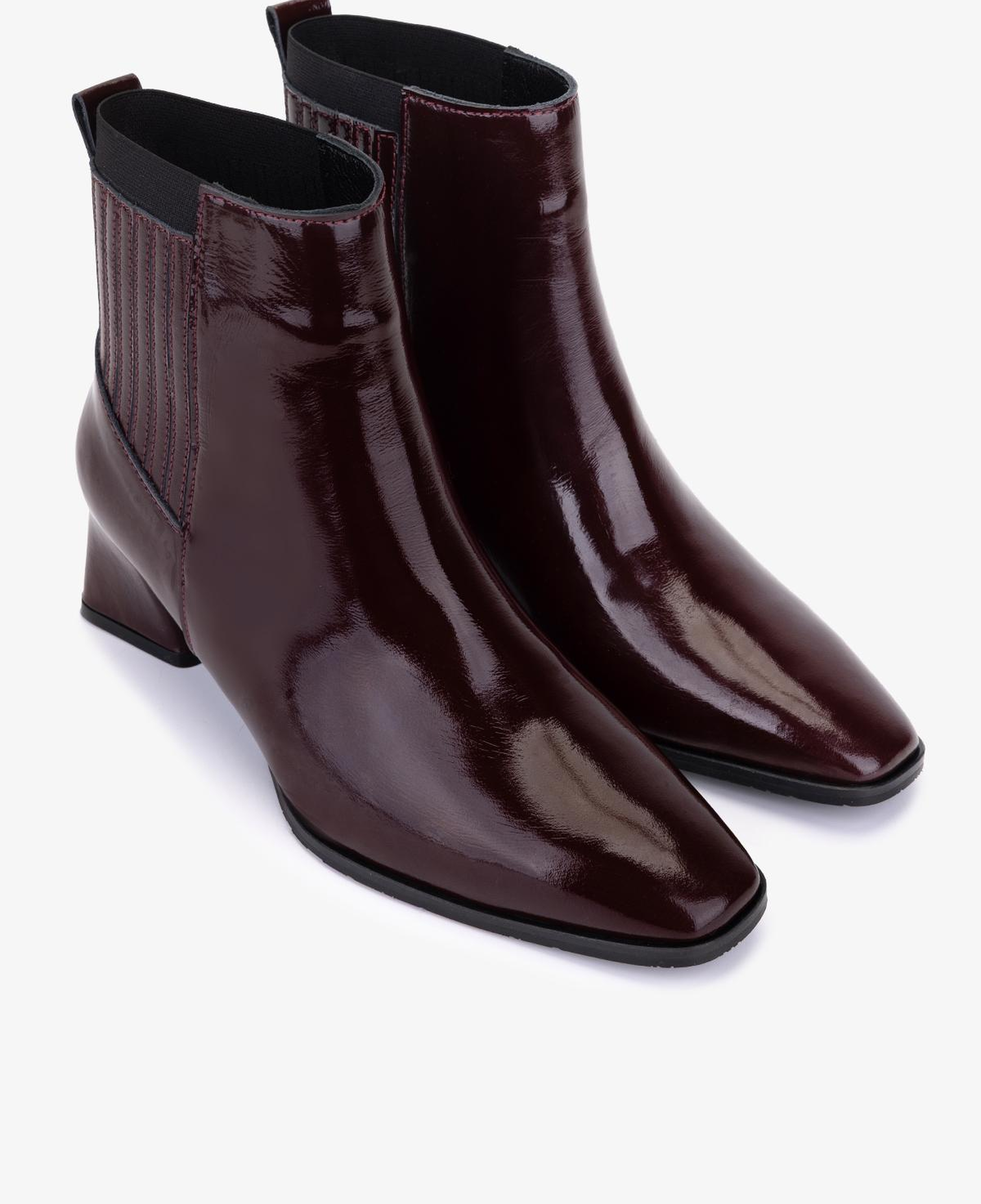 Valmenti Kadın Hakiki Deri Bordo Rugan Topuklu Bot