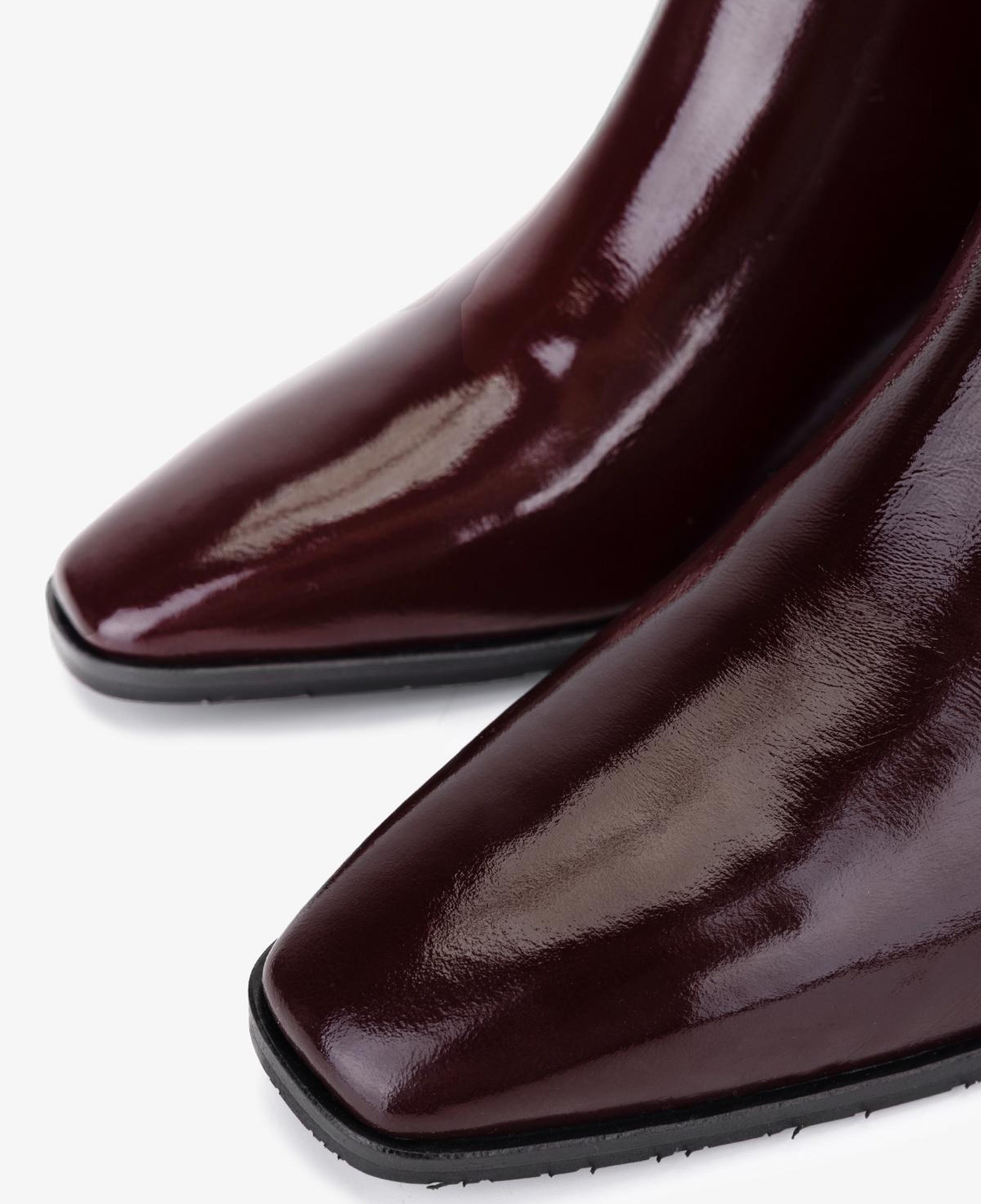 Valmenti Kadın Hakiki Deri Bordo Rugan Topuklu Bot