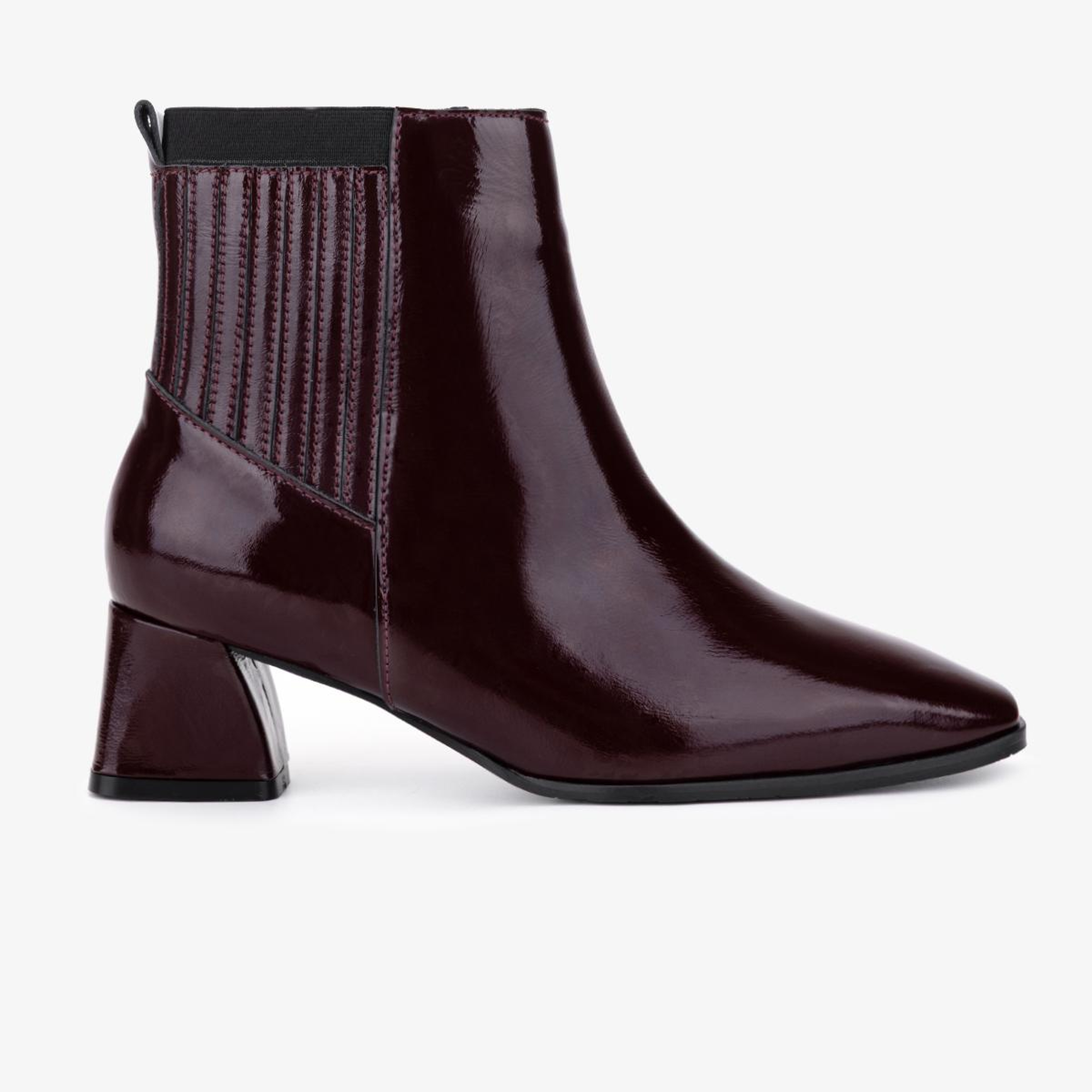 Valmenti Kadın Hakiki Deri Bordo Rugan Topuklu Bot