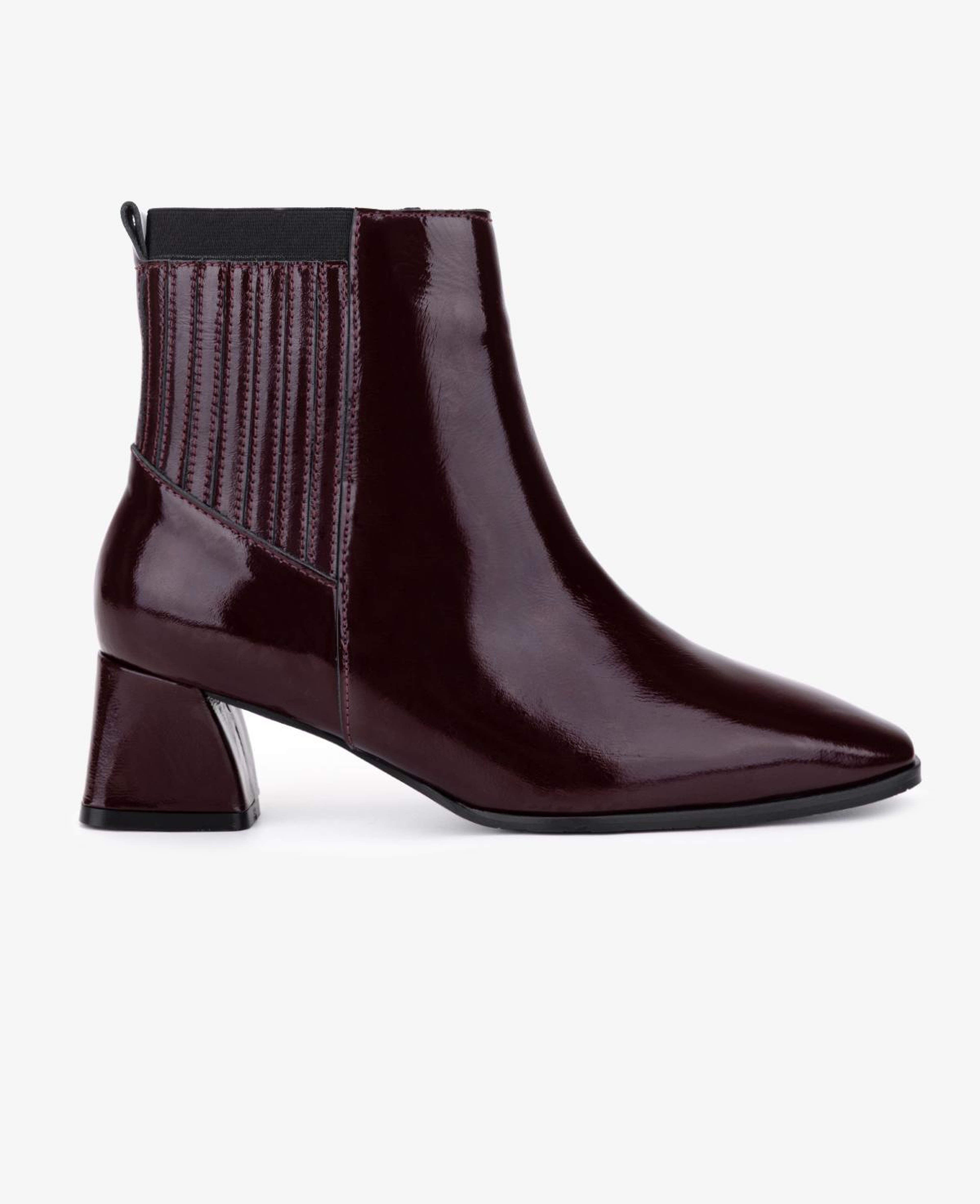 Valmenti Kadın Hakiki Deri Bordo Rugan Topuklu Bot