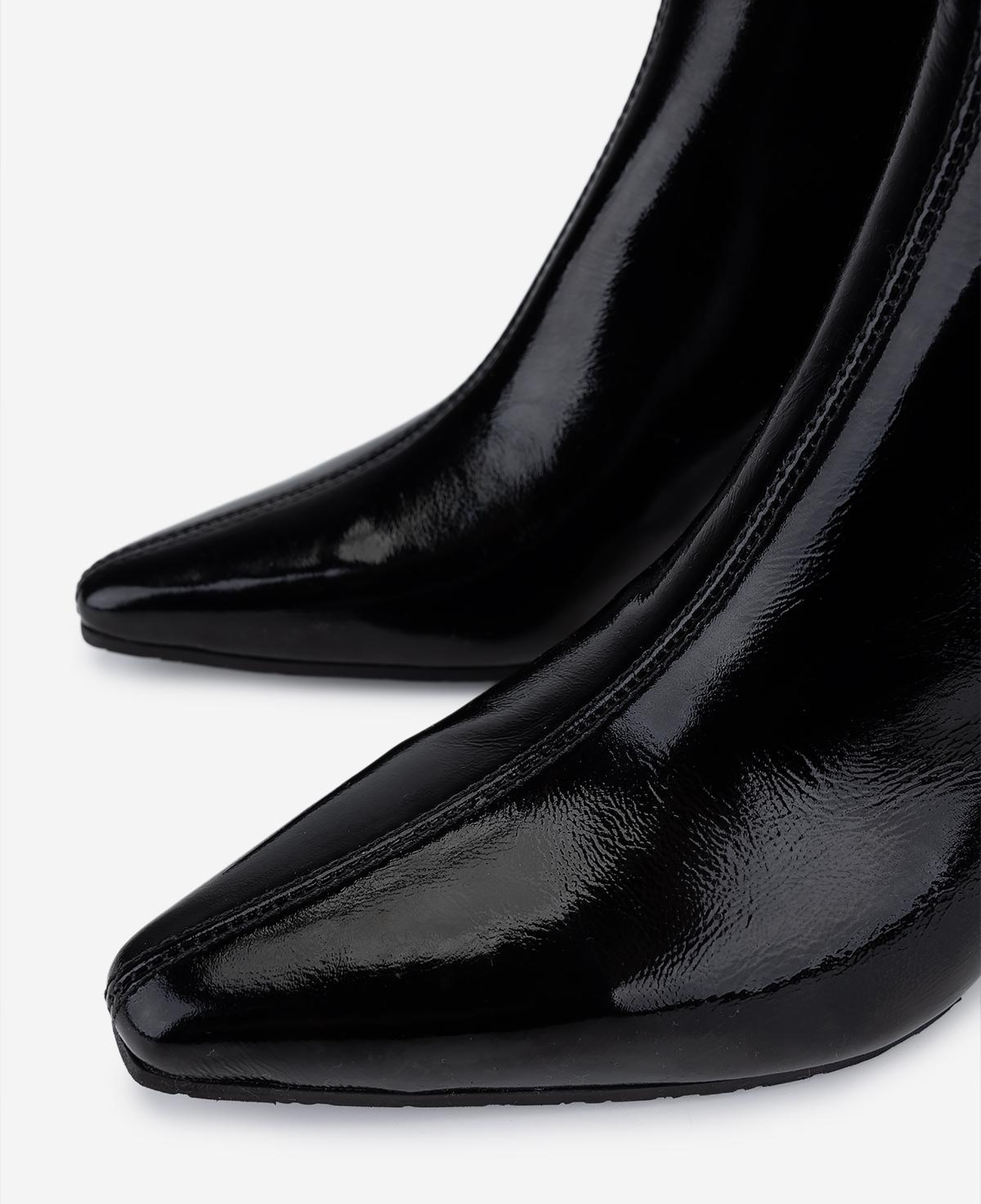 Valmenti Kadın Hakiki Deri Siyah Rugan Topuklu Bot