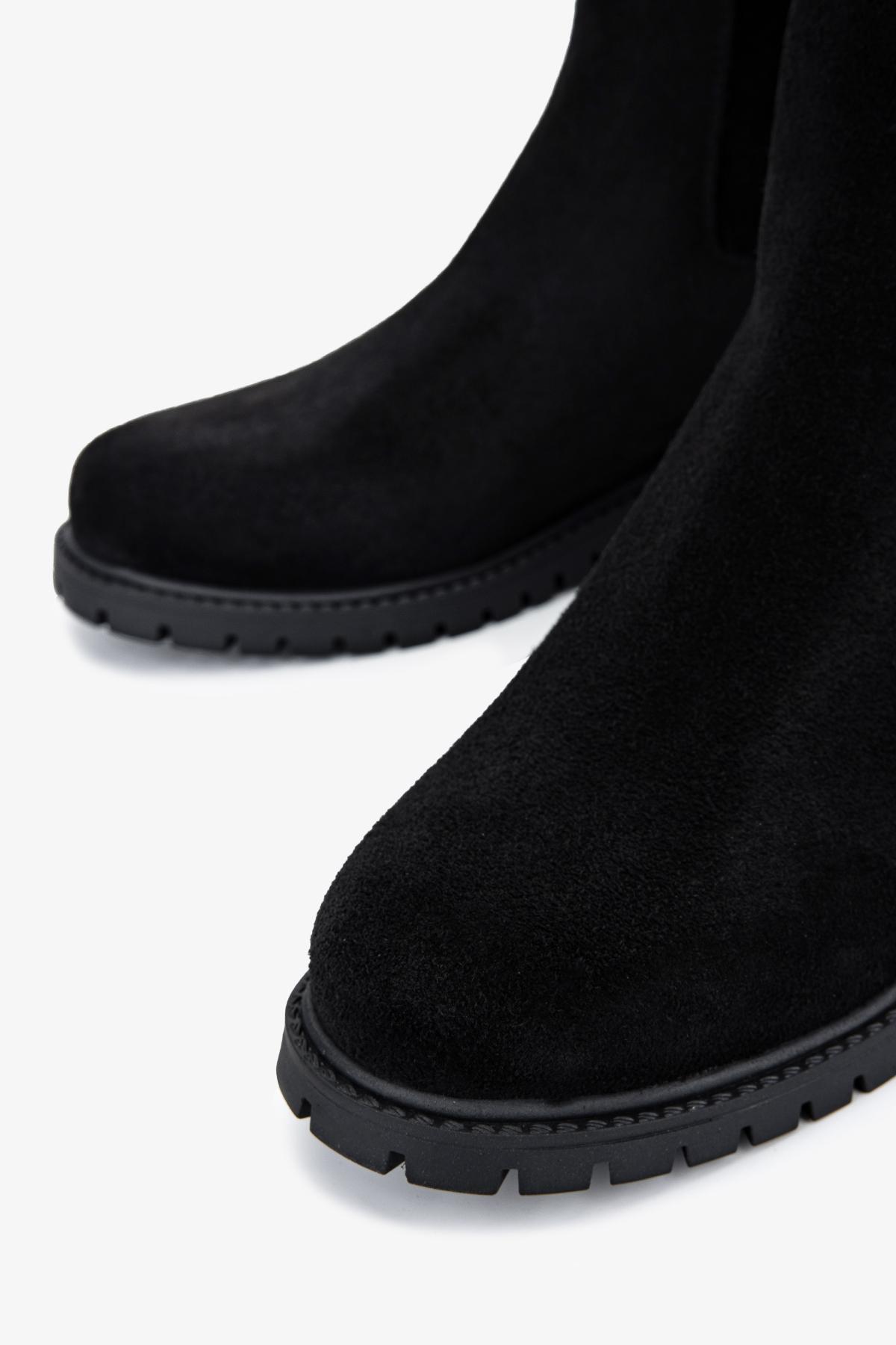 Valmenti Kadın Hakiki Deri Siyah Düz Bot