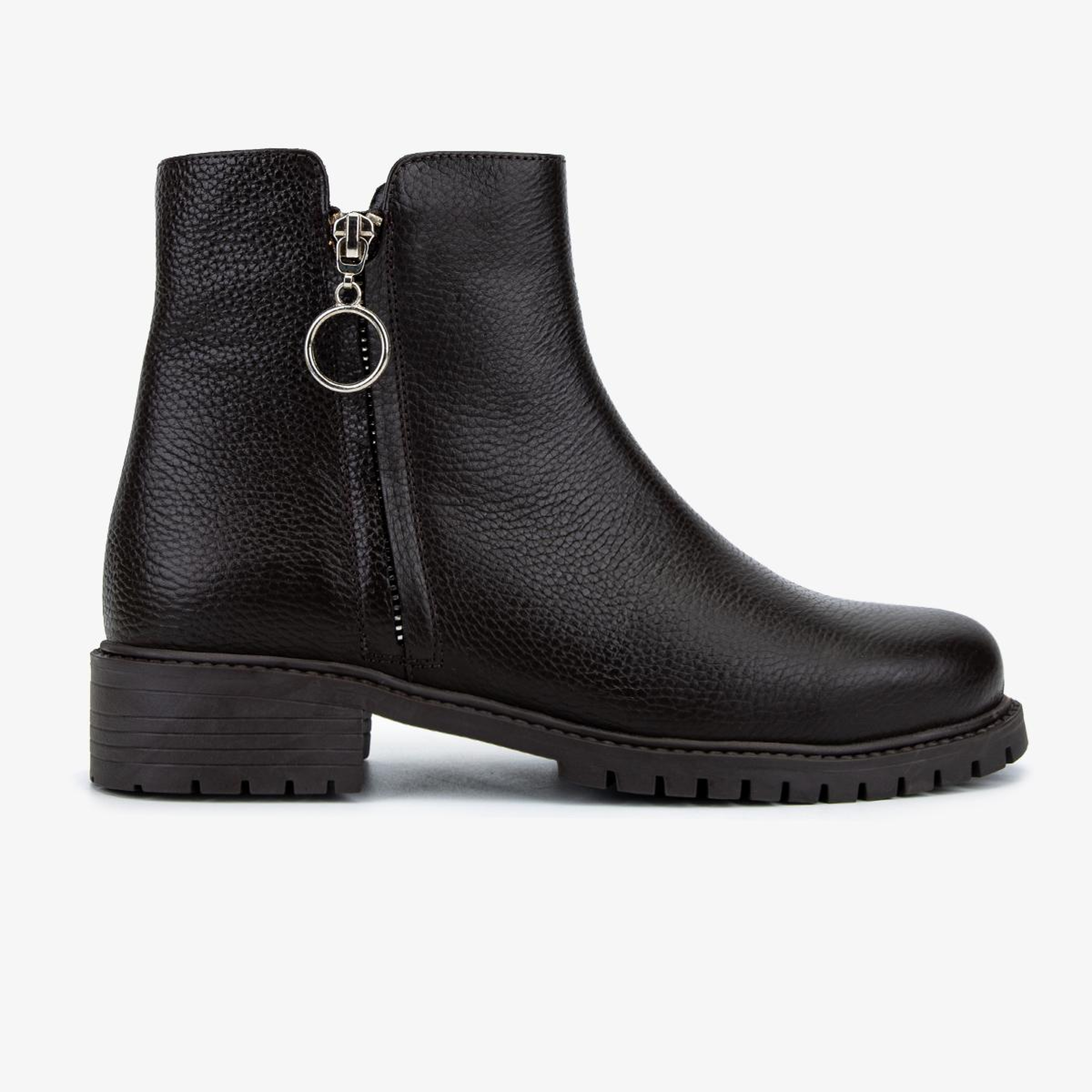 Valmenti Kadın Hakiki Deri Kahverengi Floter Düz Bot