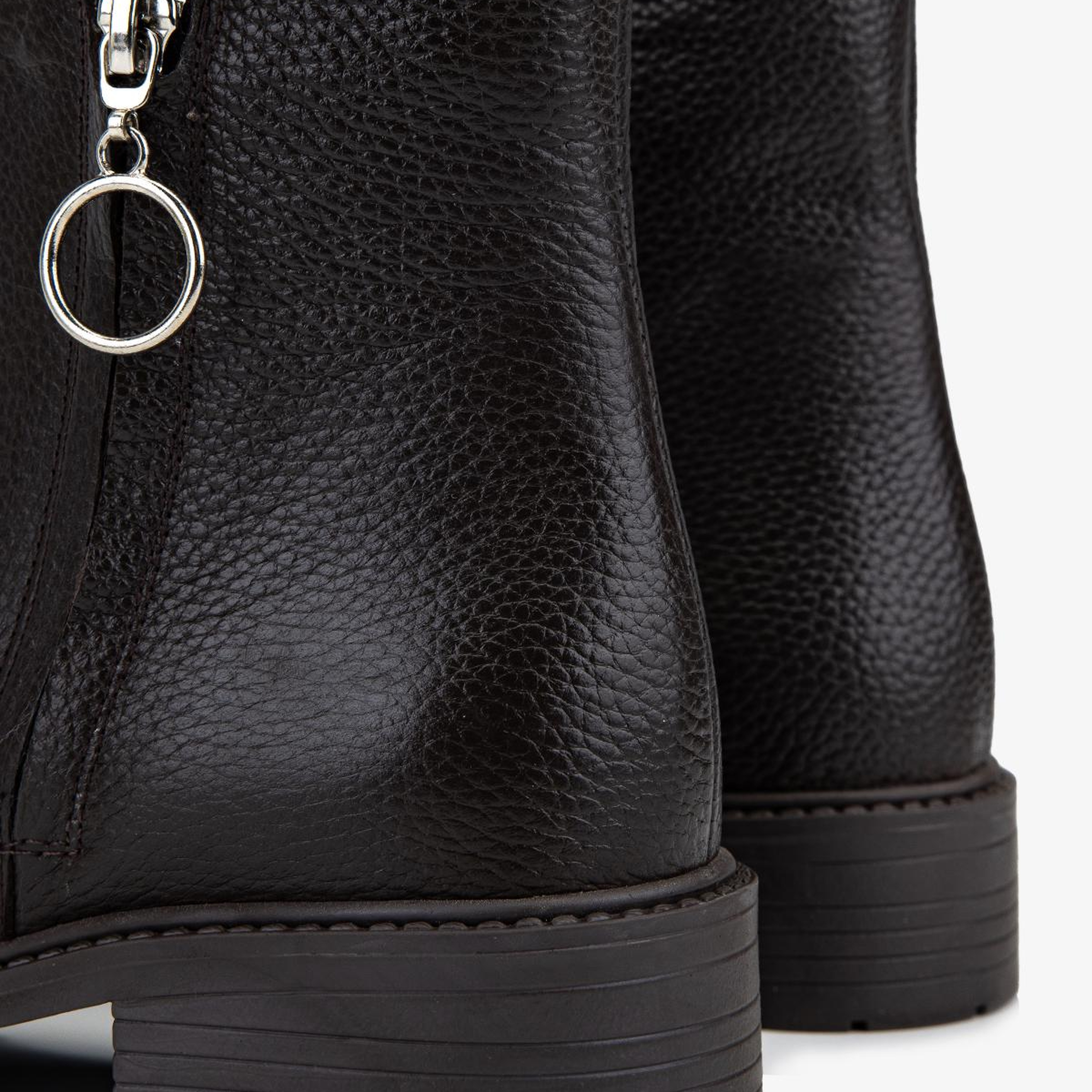 Valmenti Kadın Hakiki Deri Kahverengi Floter Düz Bot