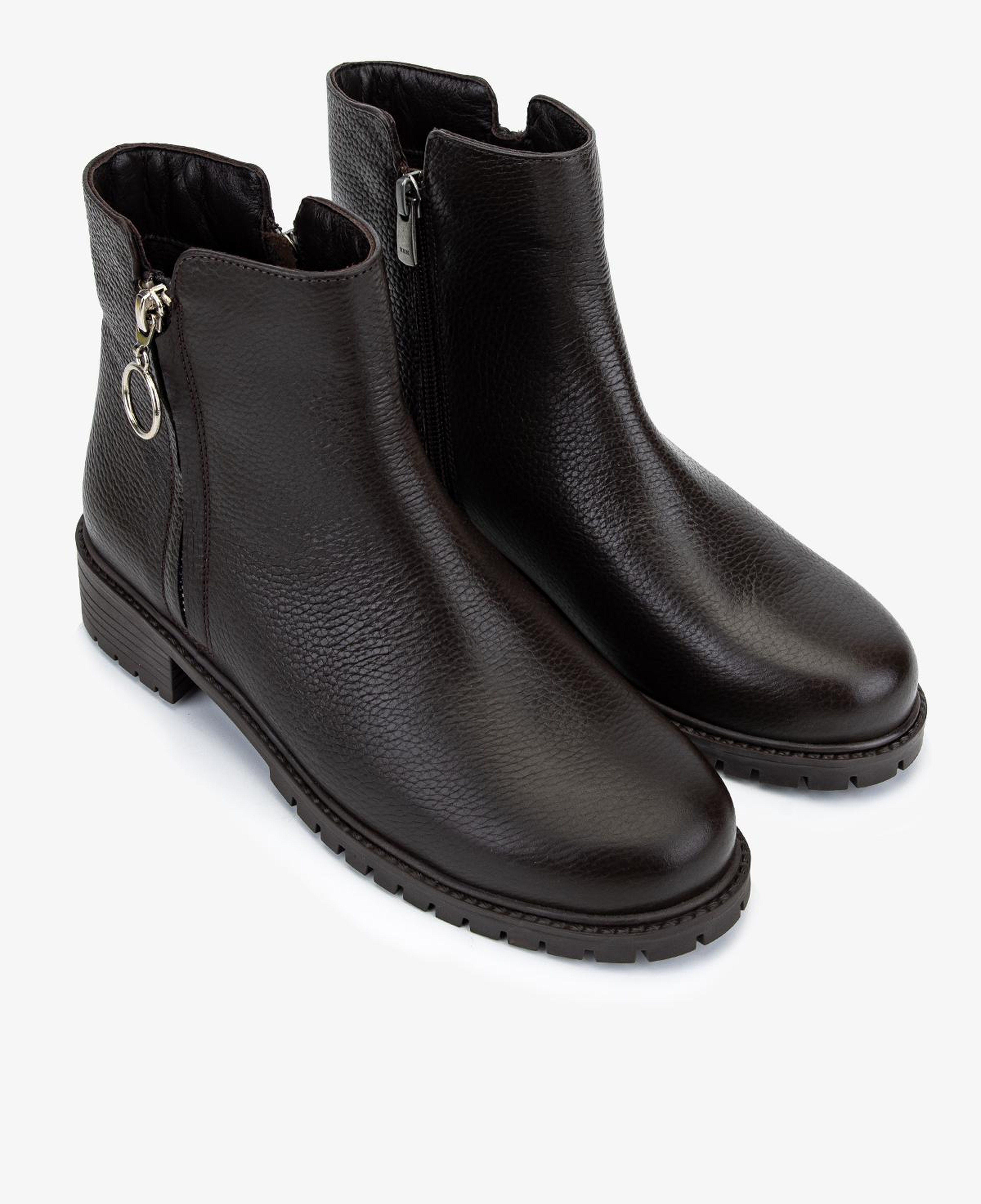 Valmenti Kadın Hakiki Deri Kahverengi Floter Düz Bot