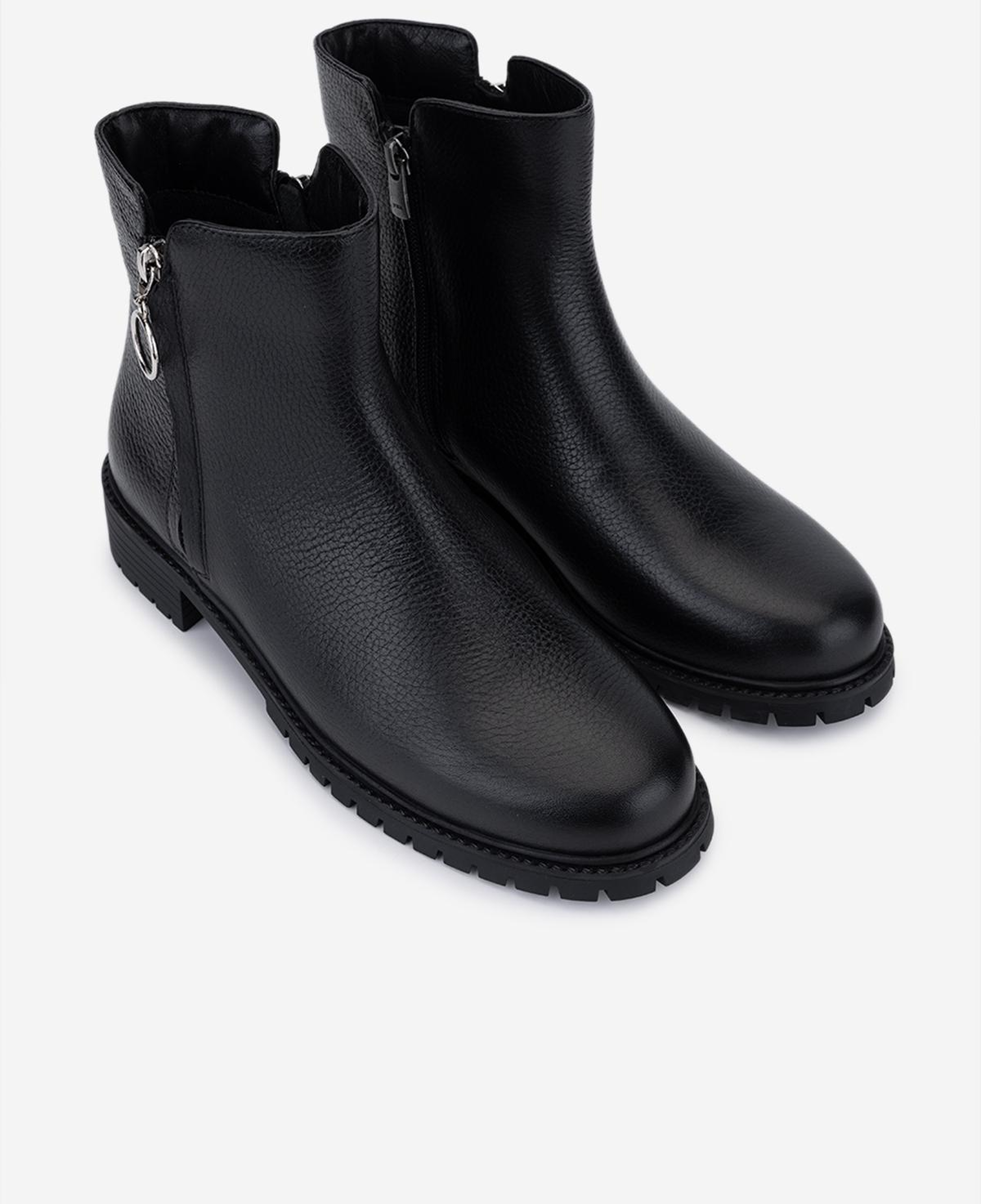 Valmenti Kadın Hakiki Deri Siyah Floter Düz Bot