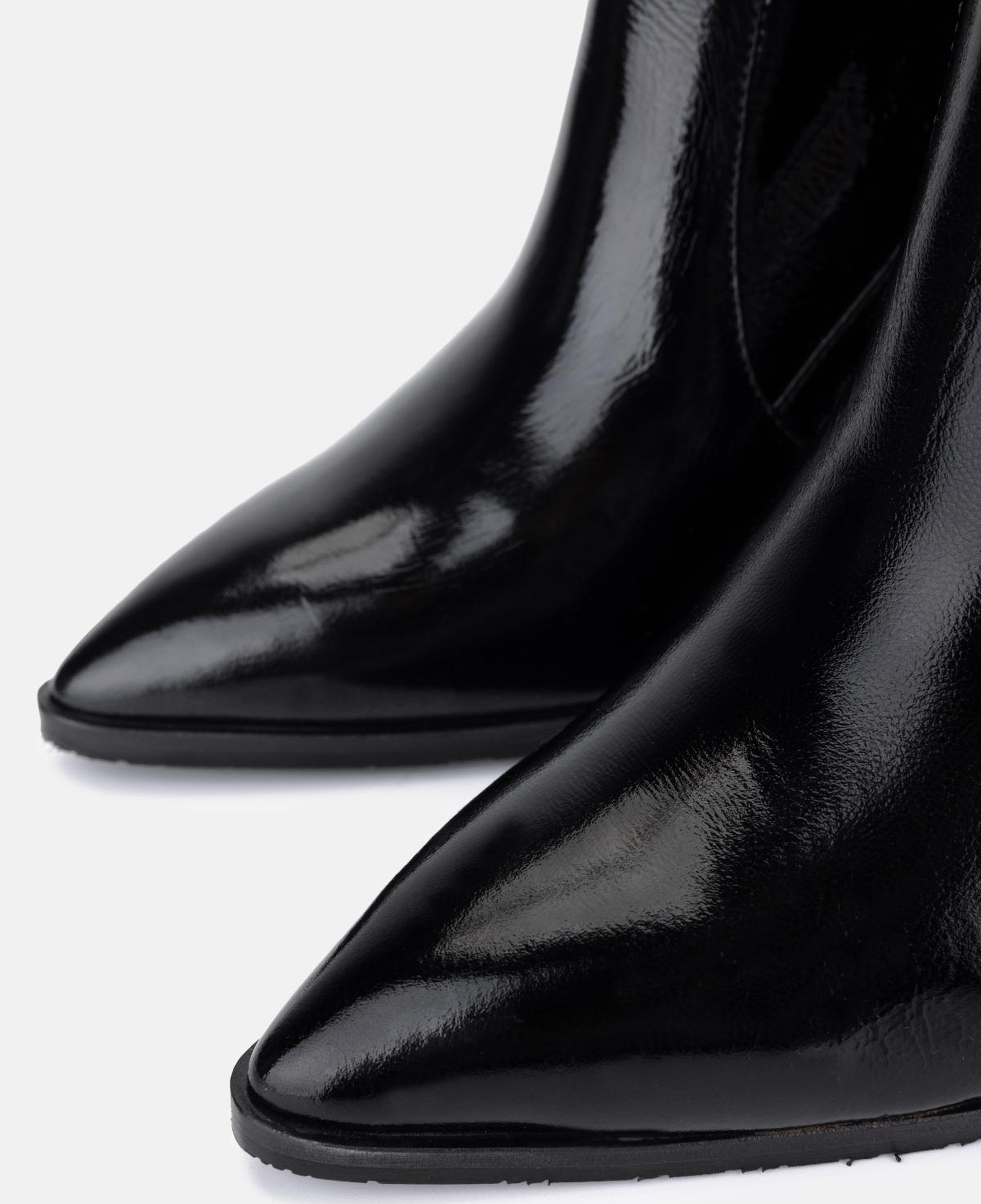 Valmenti Kadın Deri & Suni Siyah Rugan Topuklu Bot