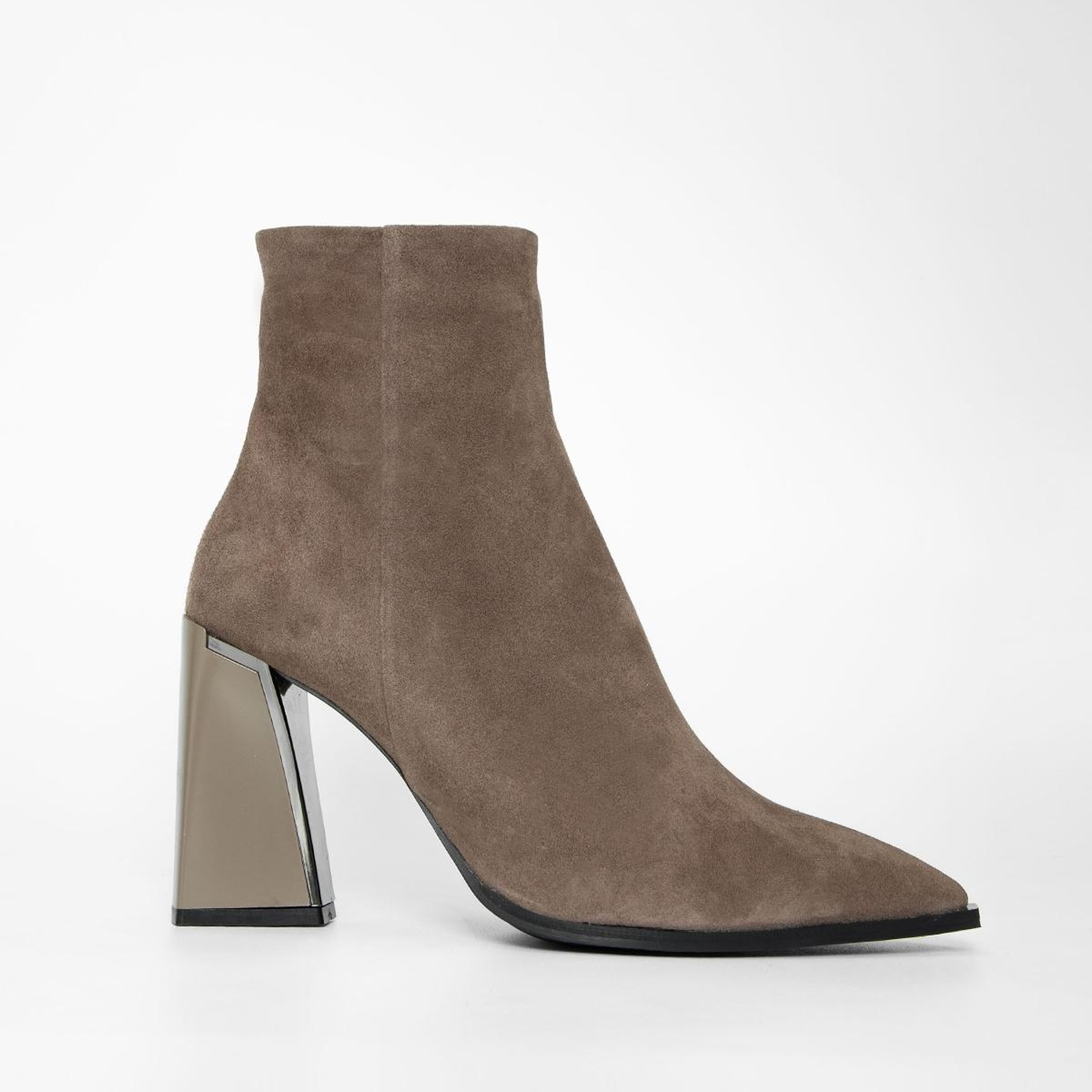 Valmenti Kadın Hakiki Deri Vizon Süet Topuklu Bot