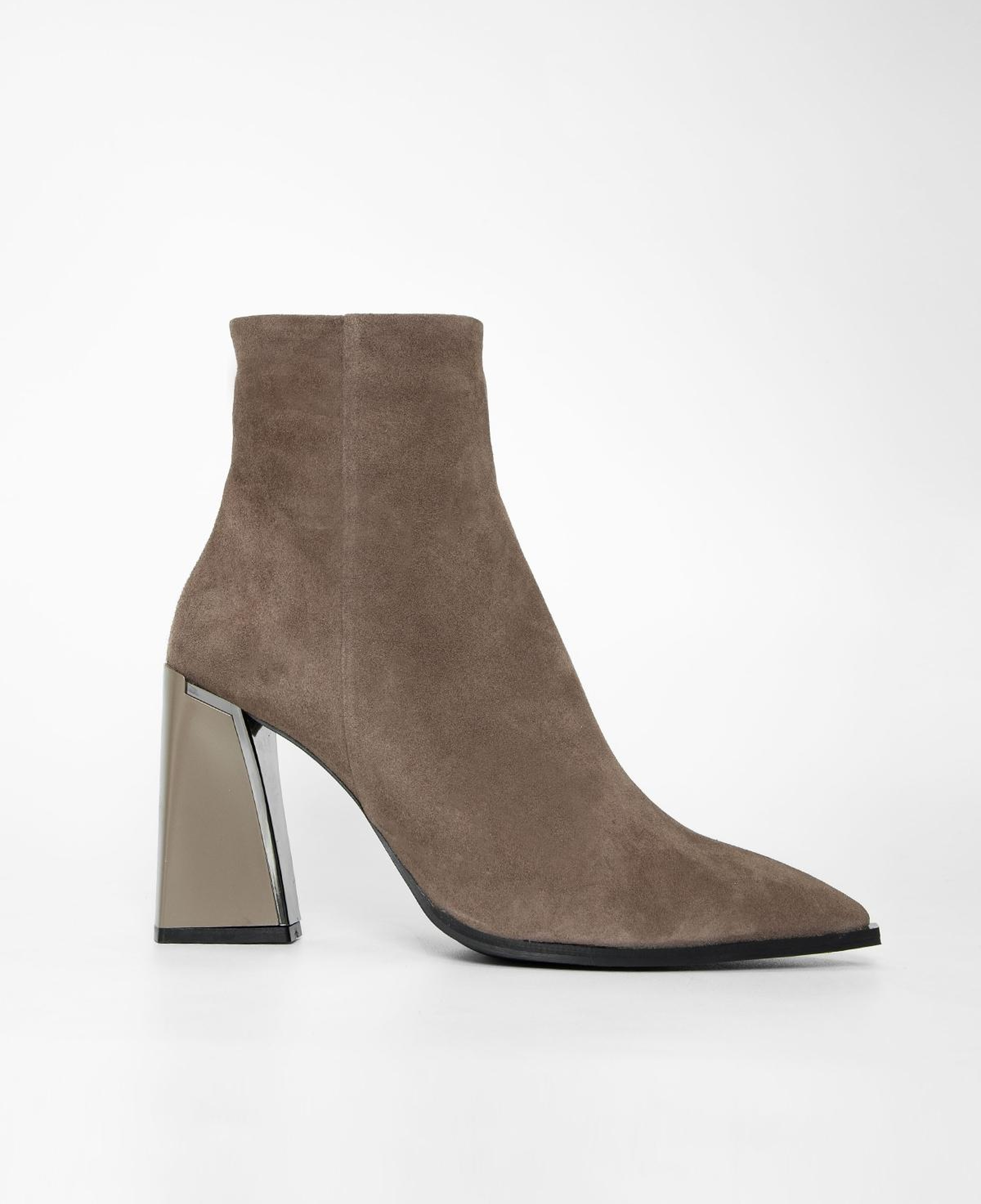 Valmenti Kadın Hakiki Deri Vizon Süet Topuklu Bot