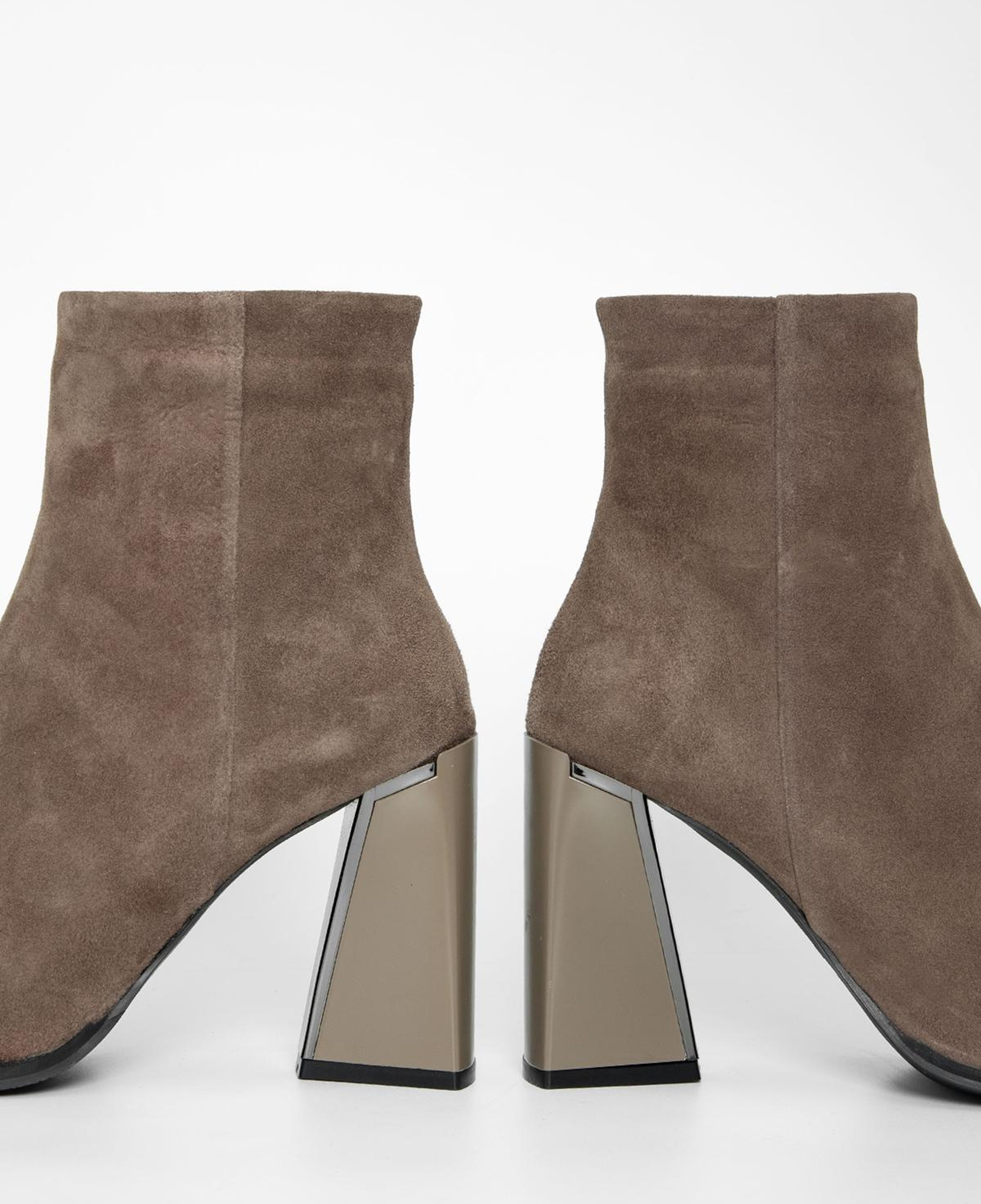 Valmenti Kadın Hakiki Deri Vizon Süet Topuklu Bot