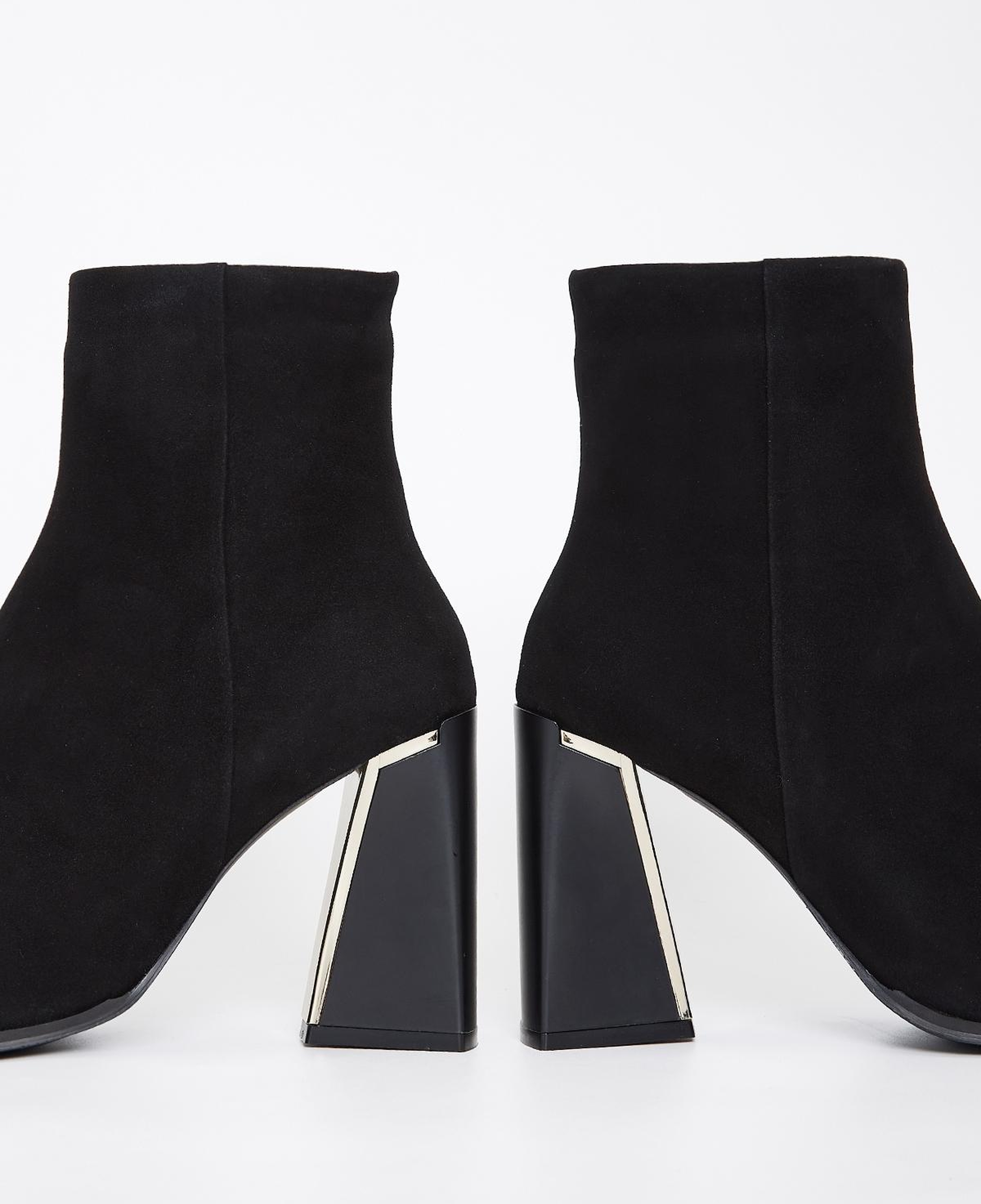 Valmenti Kadın Hakiki Deri Siyah Süet Topuklu Bot