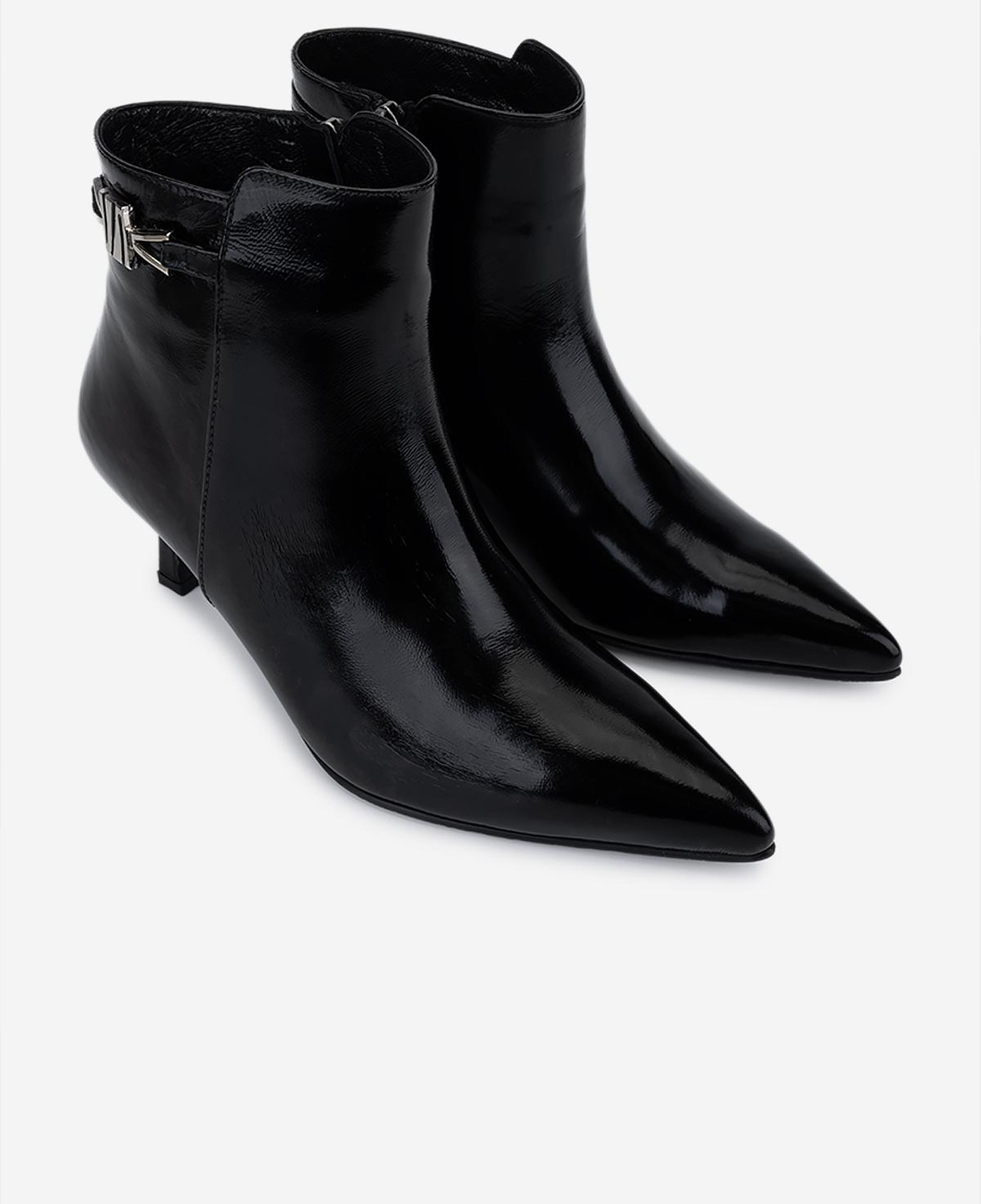 Valmenti Kadın Hakiki Deri Siyah Rugan Topuklu Bot