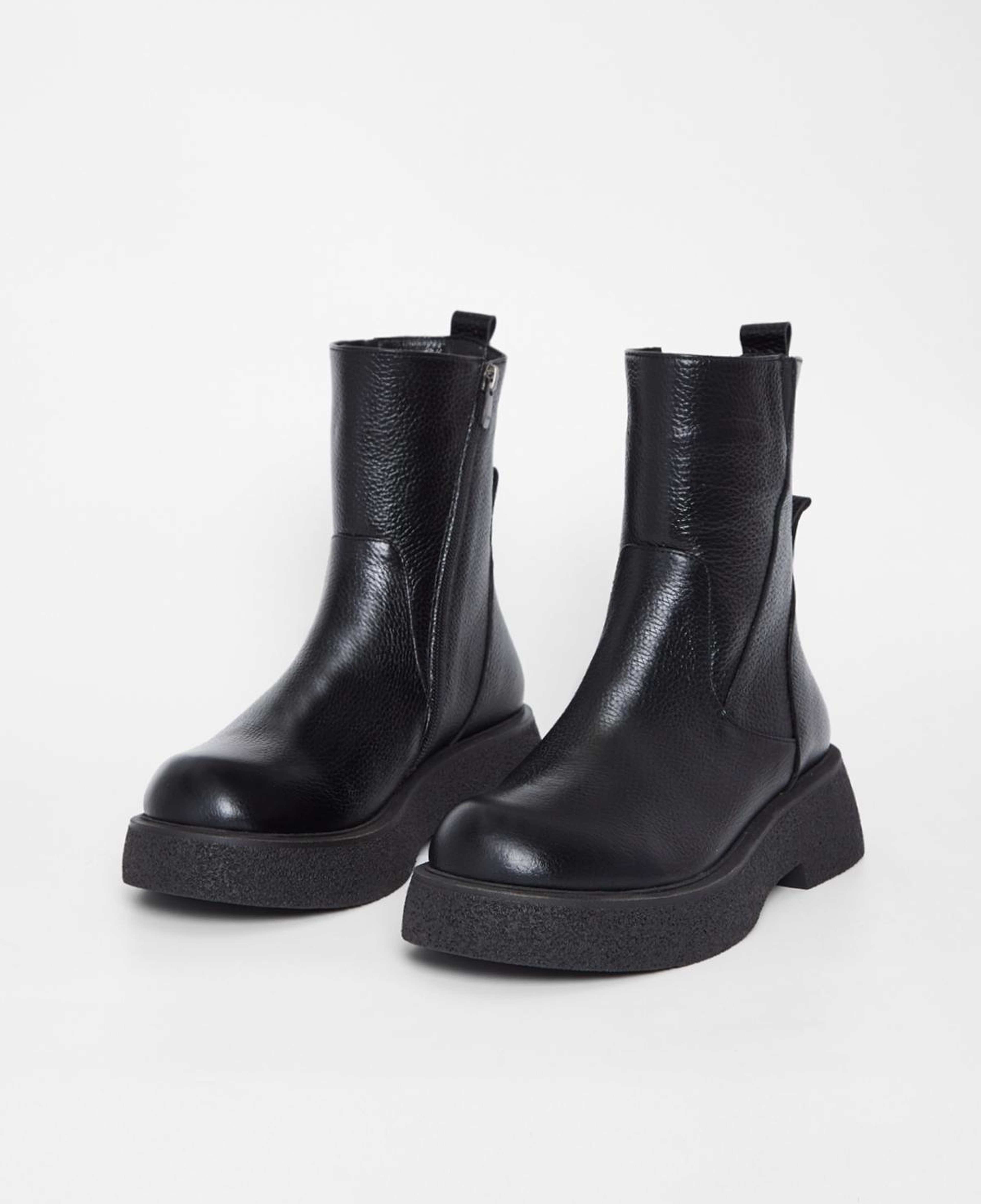 Valmenti Kadın Hakiki Deri Siyah Floter Düz Bot